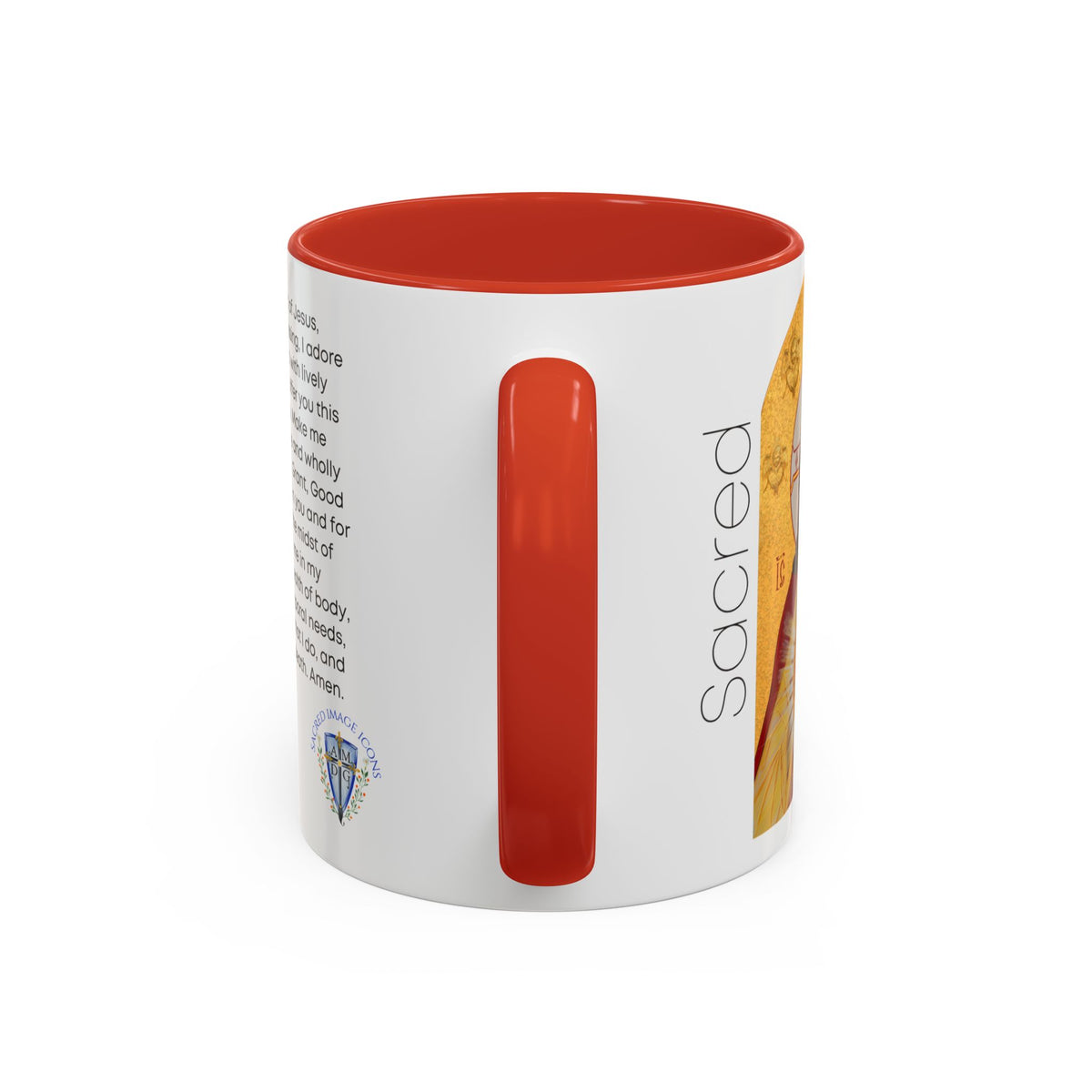 Sacred Heart of Jesus Accent Coffee Mug – Catholic Prayer 11/15oz