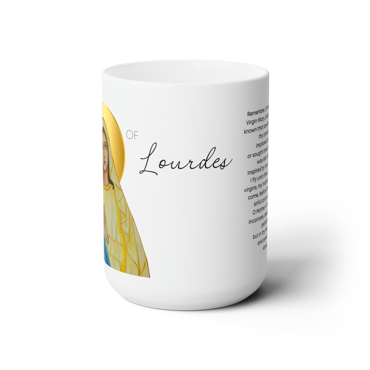 Our Lady of Lourdes Prayer Mug 15oz