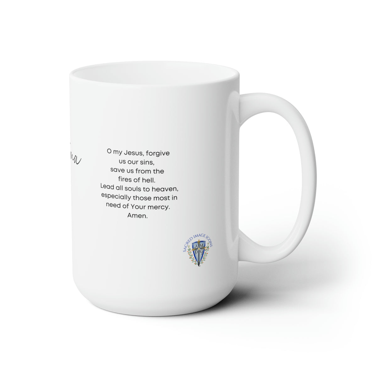Our Lady of Fatima Prayer Mug 15oz