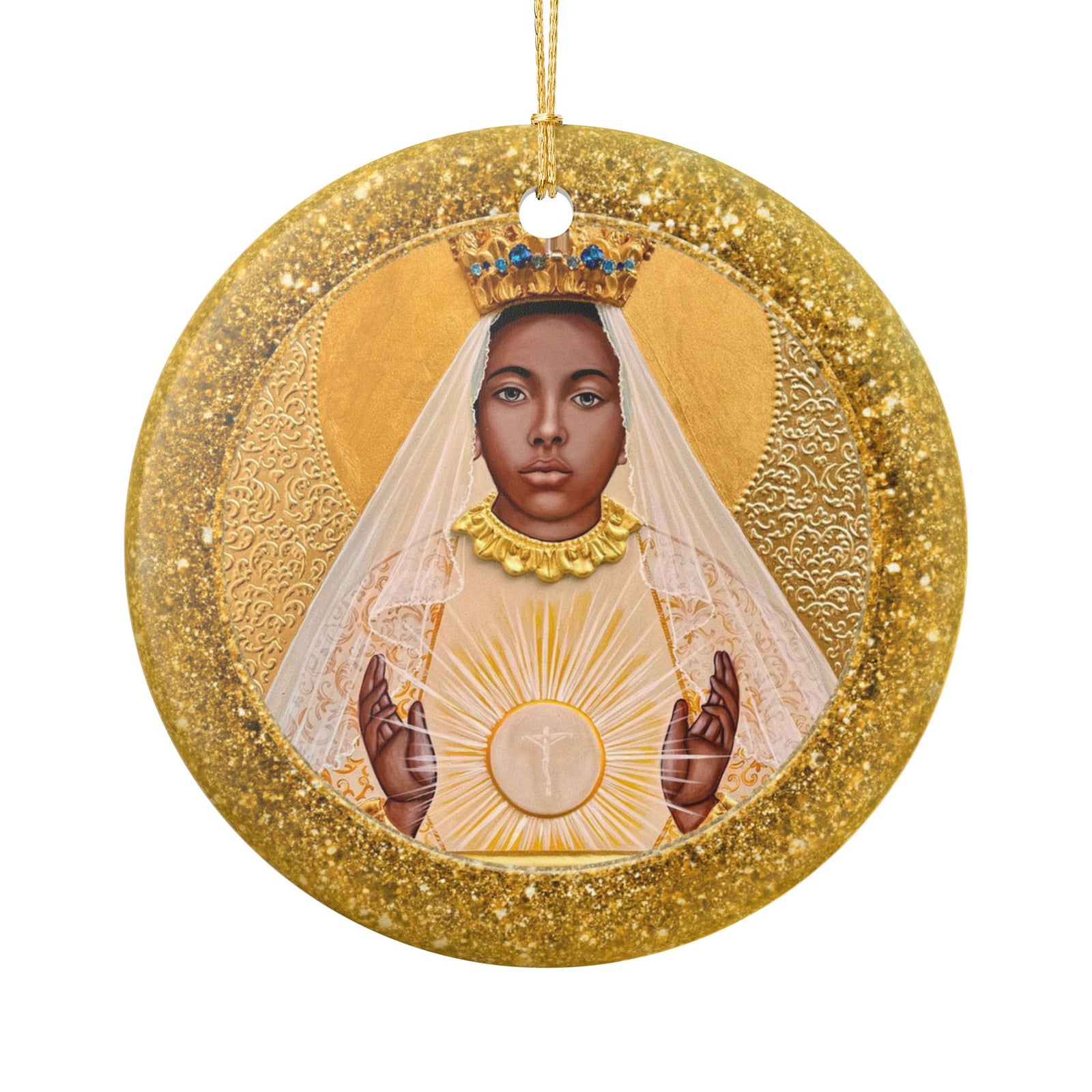 Black Madonna Ceramic Christmas Ornament