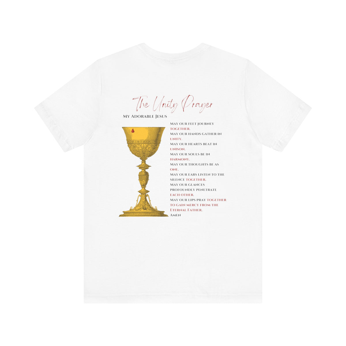 Flame of Love with Unity Prayer &amp; Chalice  -  Unisex  Bella + Canva Jersey Short Sleeve Tee
