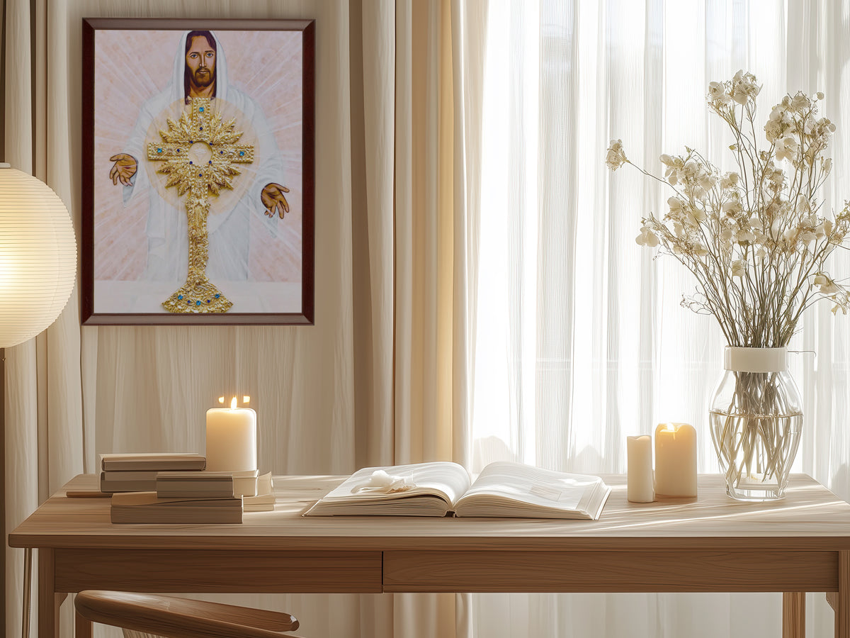 Jesus in the Eucharist Icon Plaque