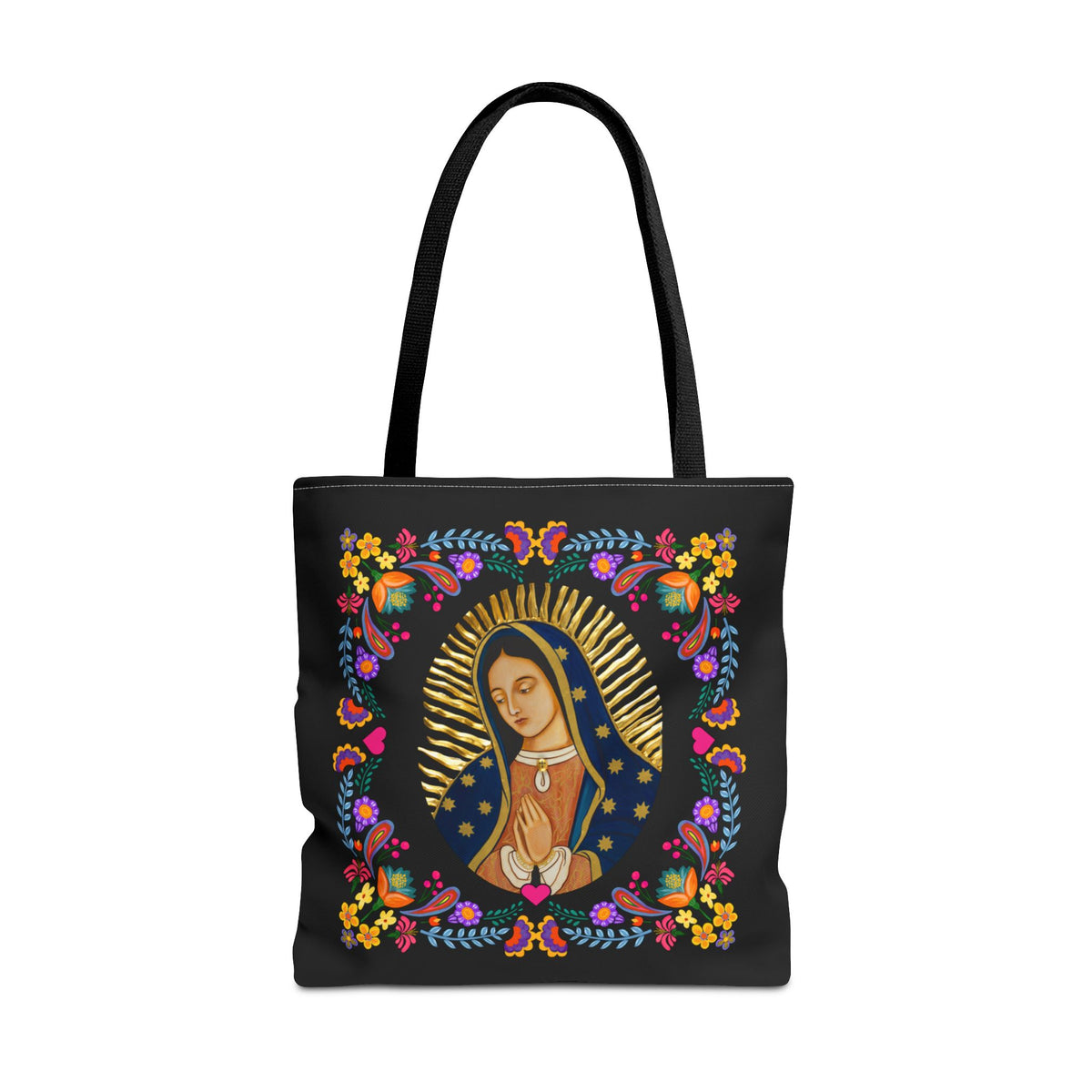 Our Lady of Guadalupe Floral Tote Bag