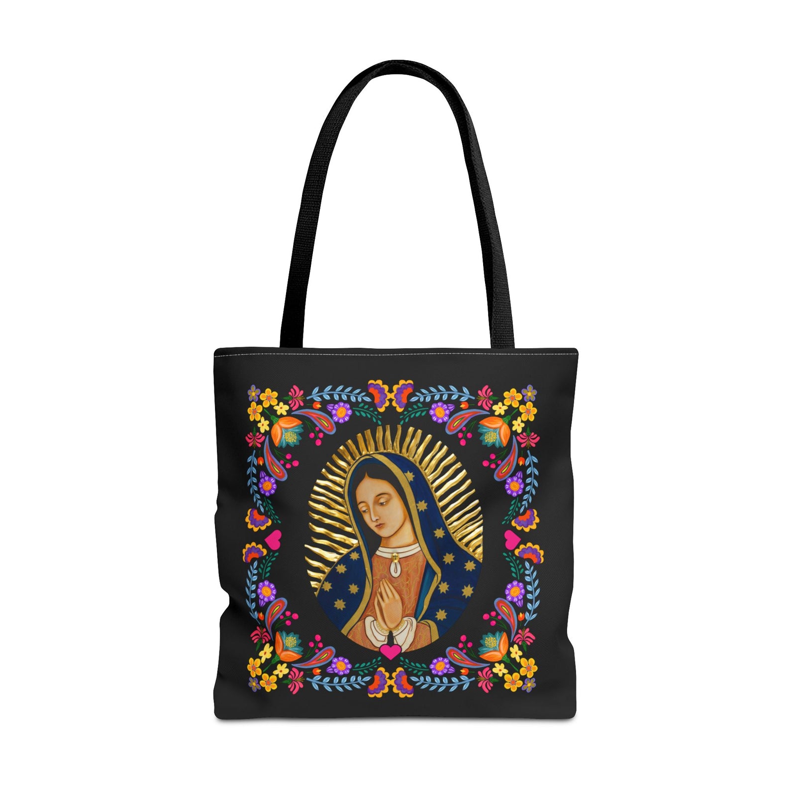 Our Lady of Guadalupe Floral Tote Bag