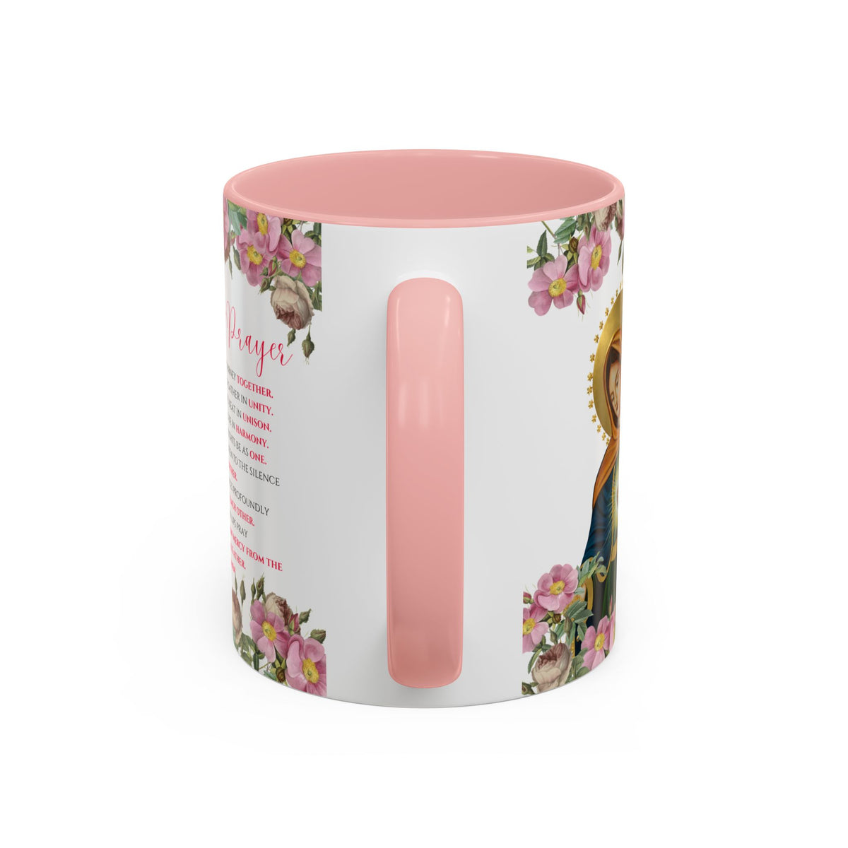 Flame of Love Prayer Coffee Mug - Pink Floral
