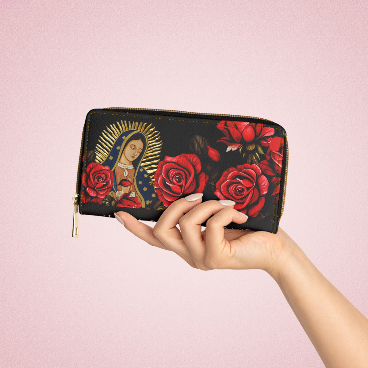 Our Lady of Guadalupe Zipper Wallet (Vegan Leather)