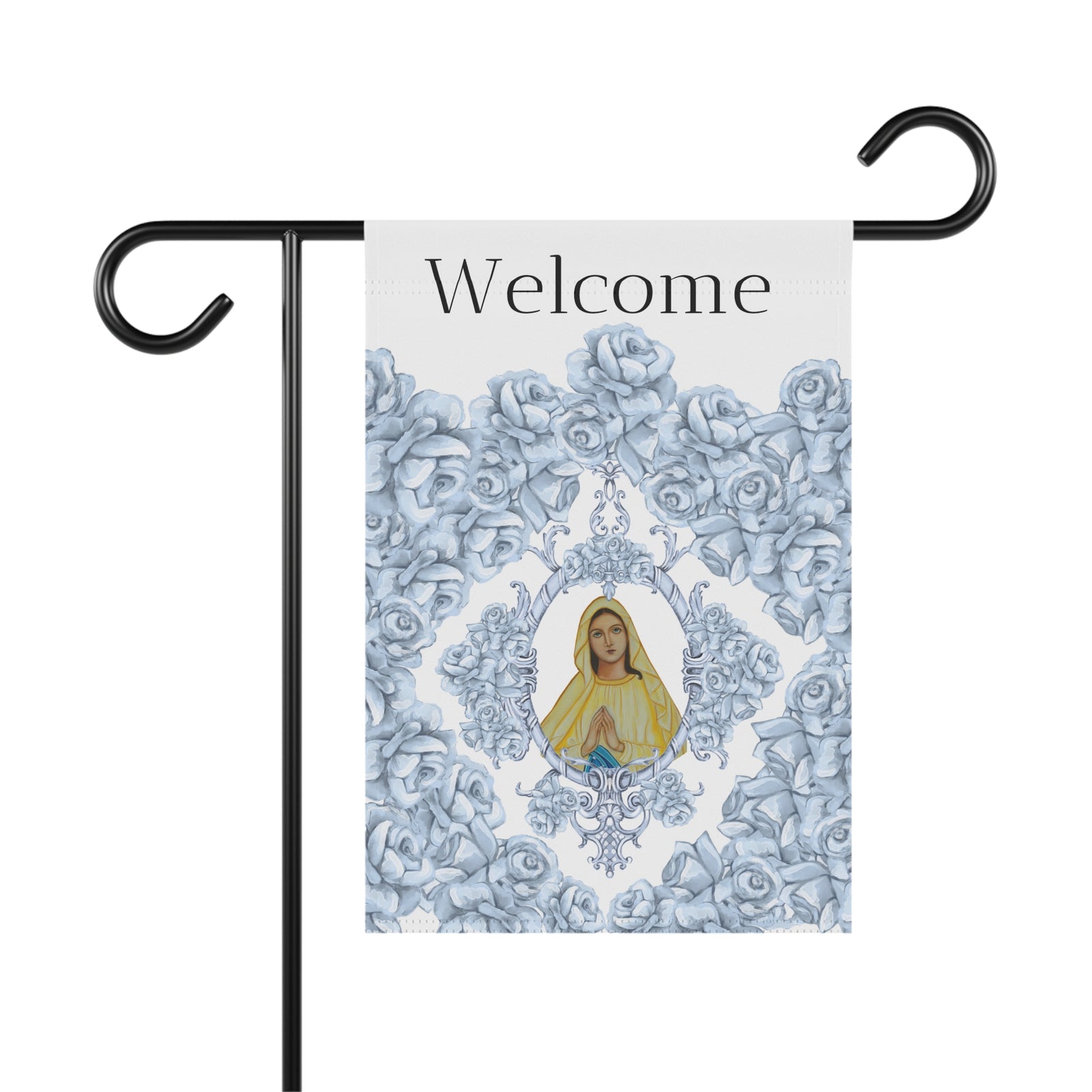 Welcome Our Lady of Lourdes Garden Flag