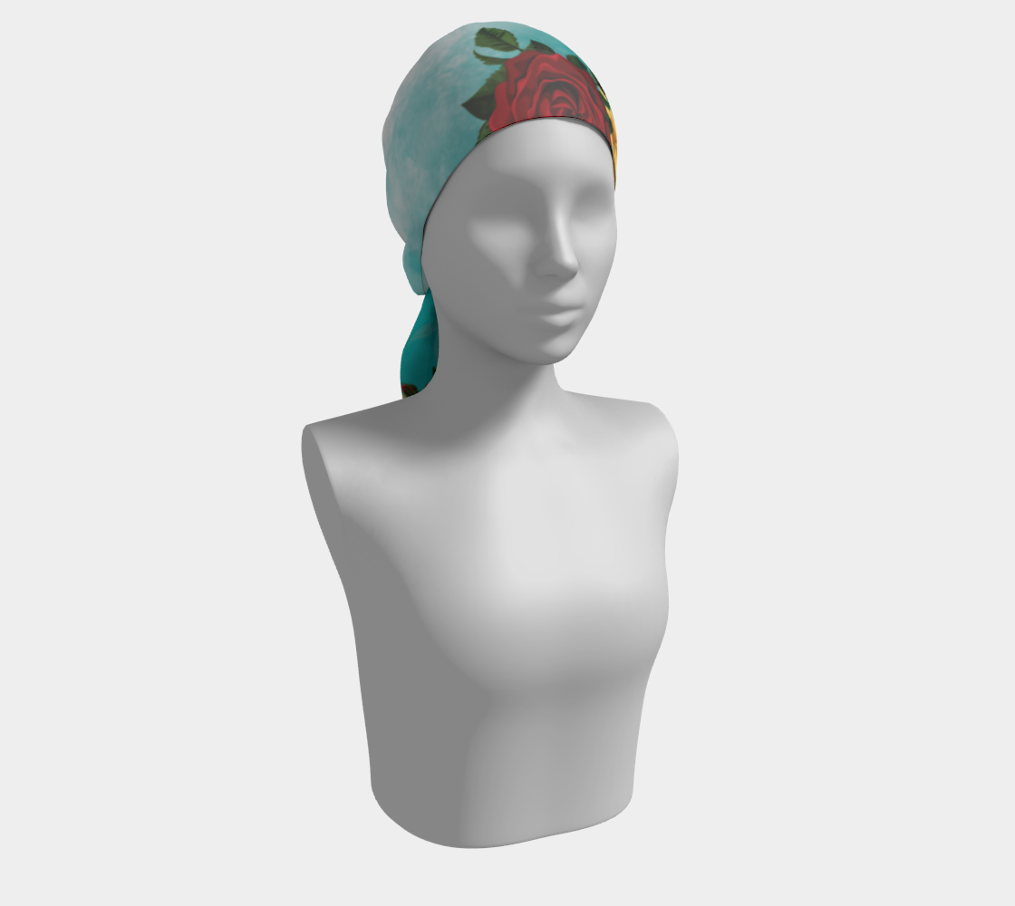 Flame of Love Turquoise Silk Scarf