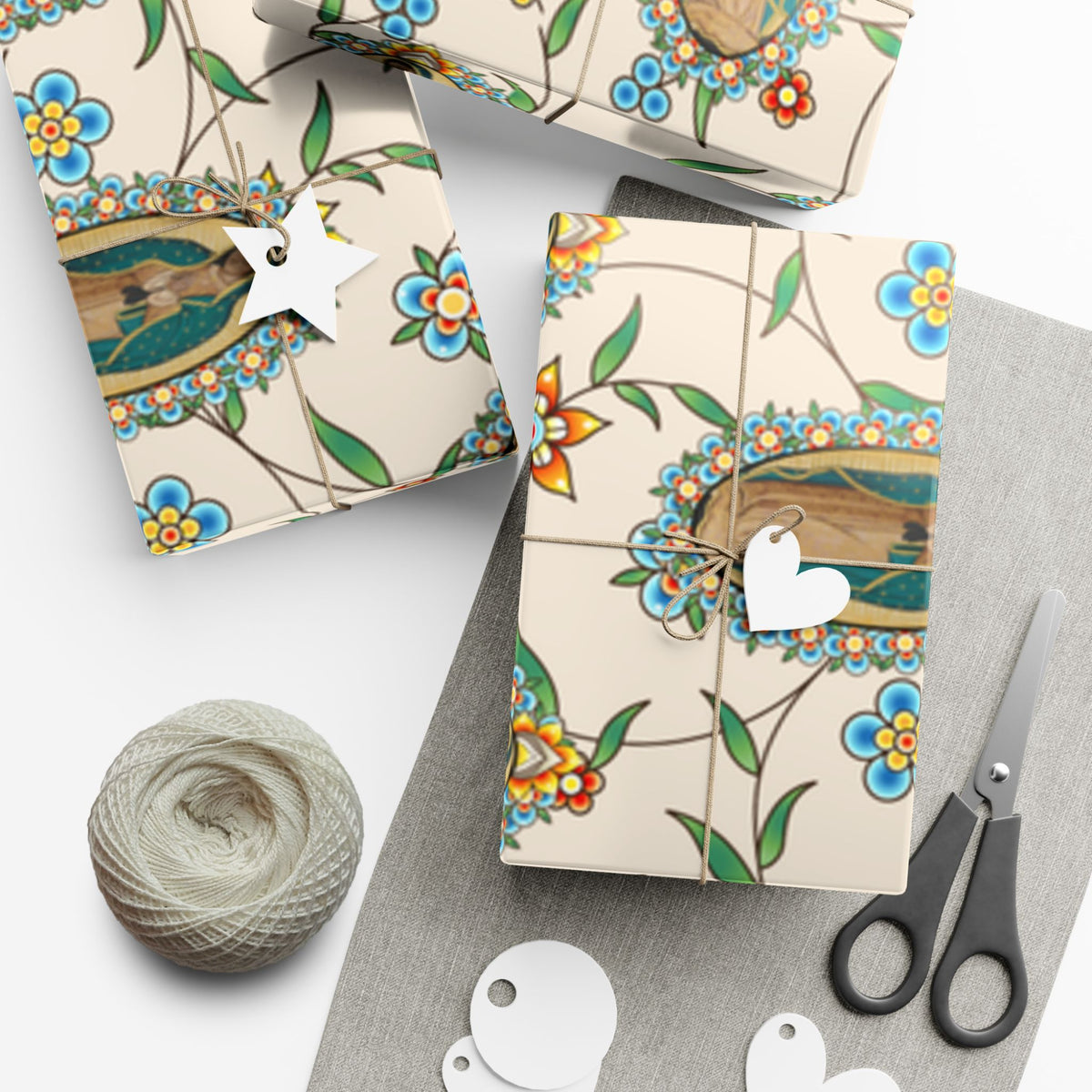 Gift Wrapping Paper - Our Lady of Guadalupe Floral - Roll