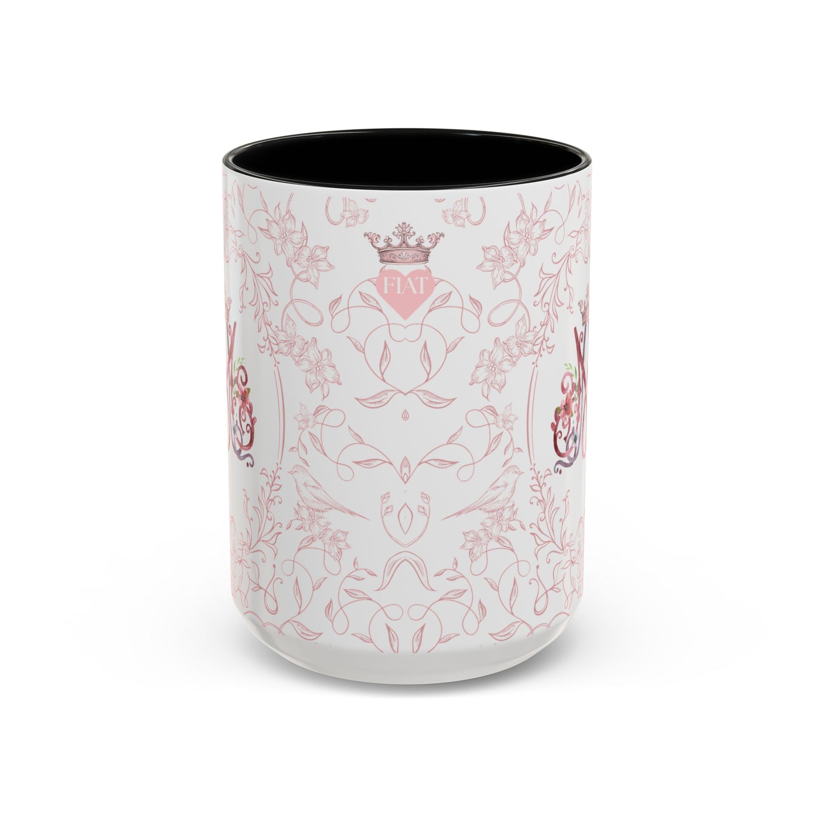 Ave Maria Pink Floral Prayer Coffee Mug