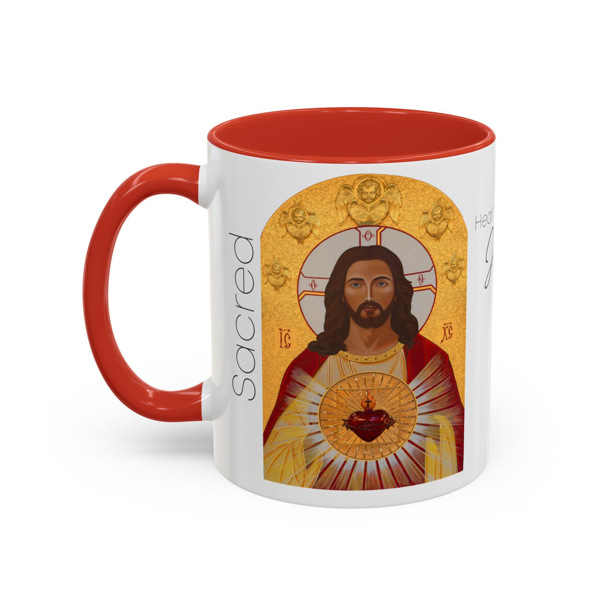 Sacred Heart of Jesus Accent Coffee Mug – Catholic Prayer 11/15oz