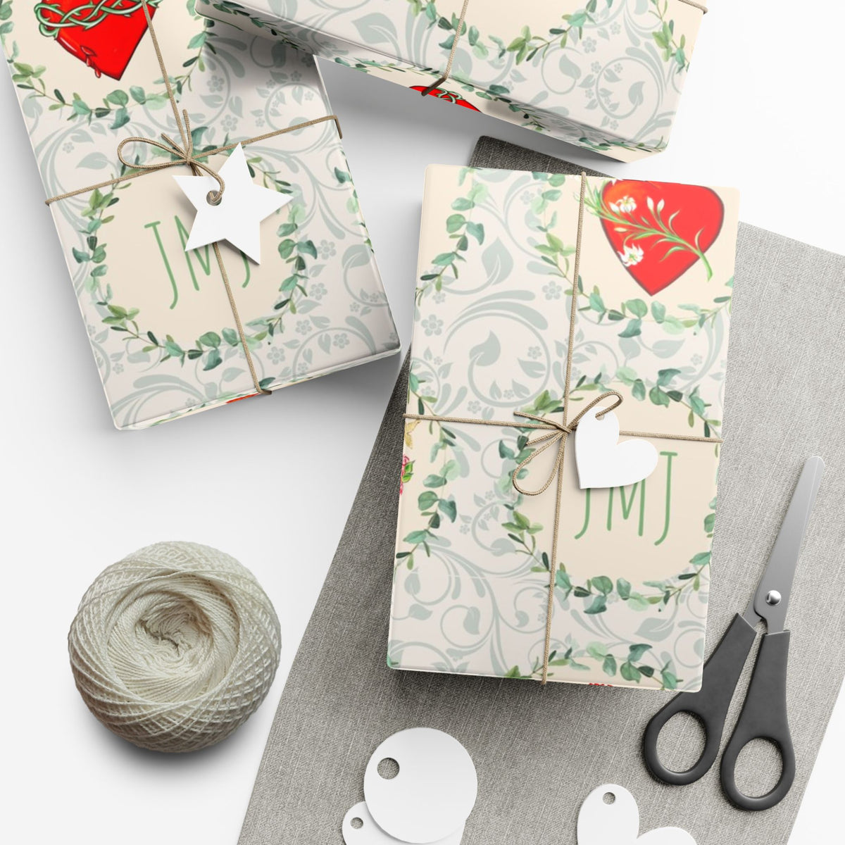 Gift Wrapping Paper - J.M.J. Sacred, Chaste and Immaculate Hearts - Roll