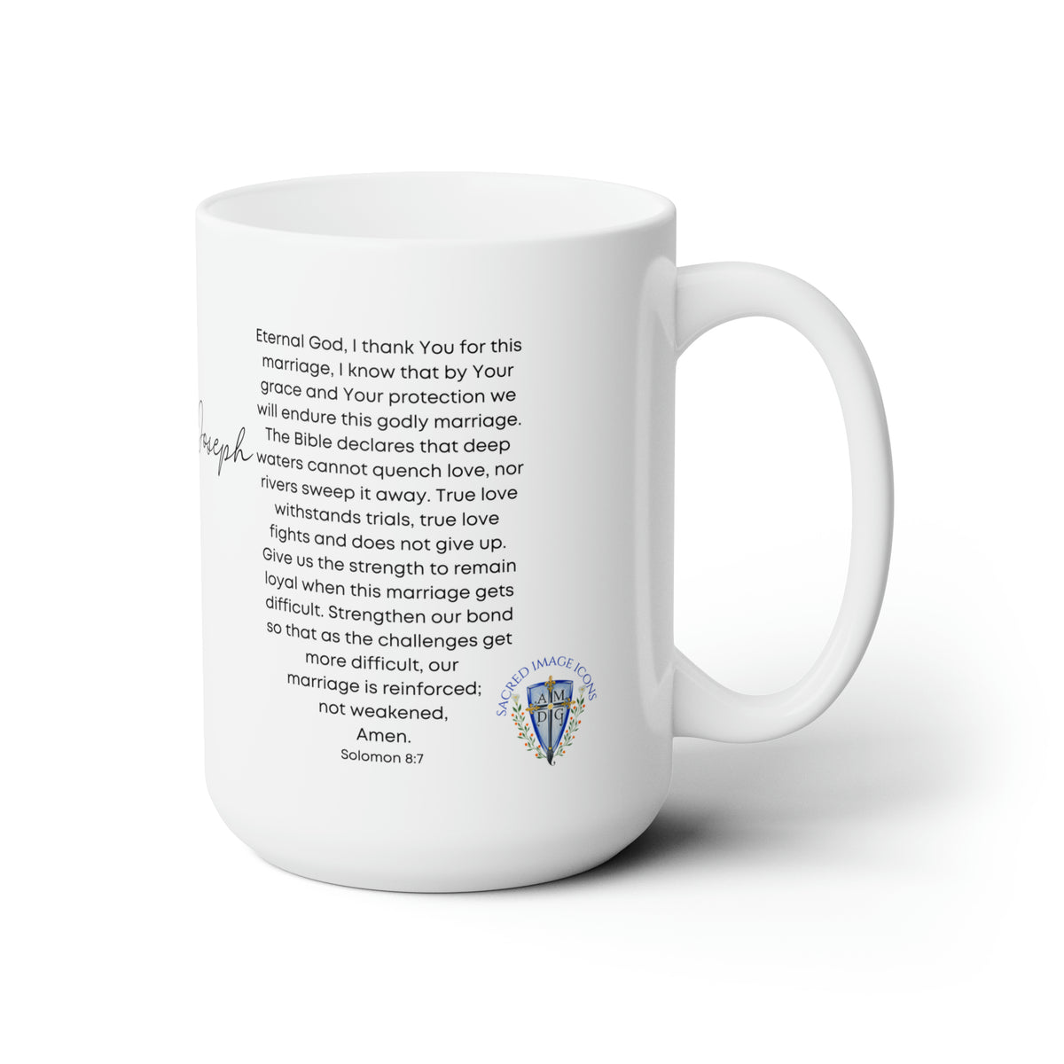 Wedding of Joseph &amp; Mary Prayer Mug 15oz