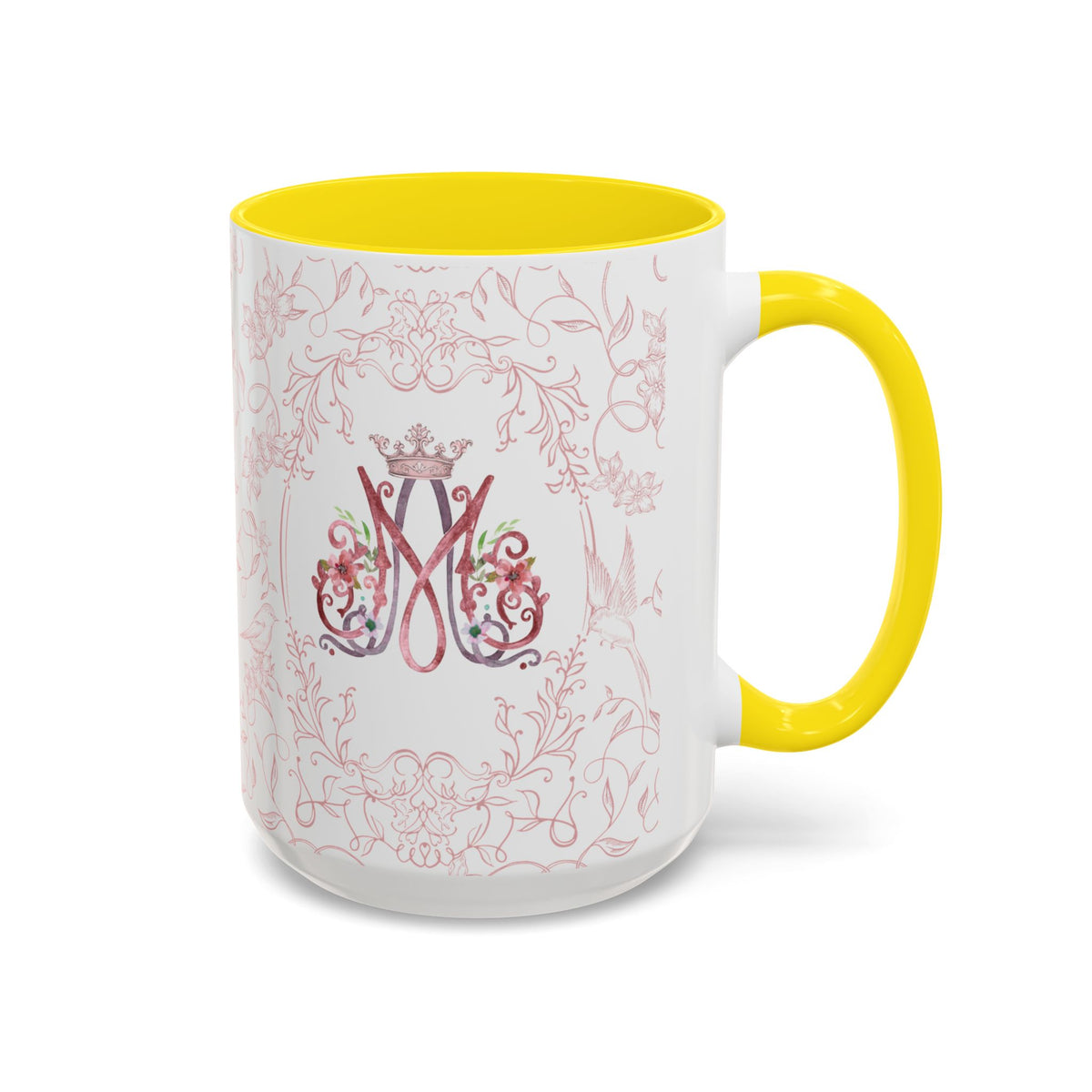 Ave Maria Pink Floral Prayer Coffee Mug