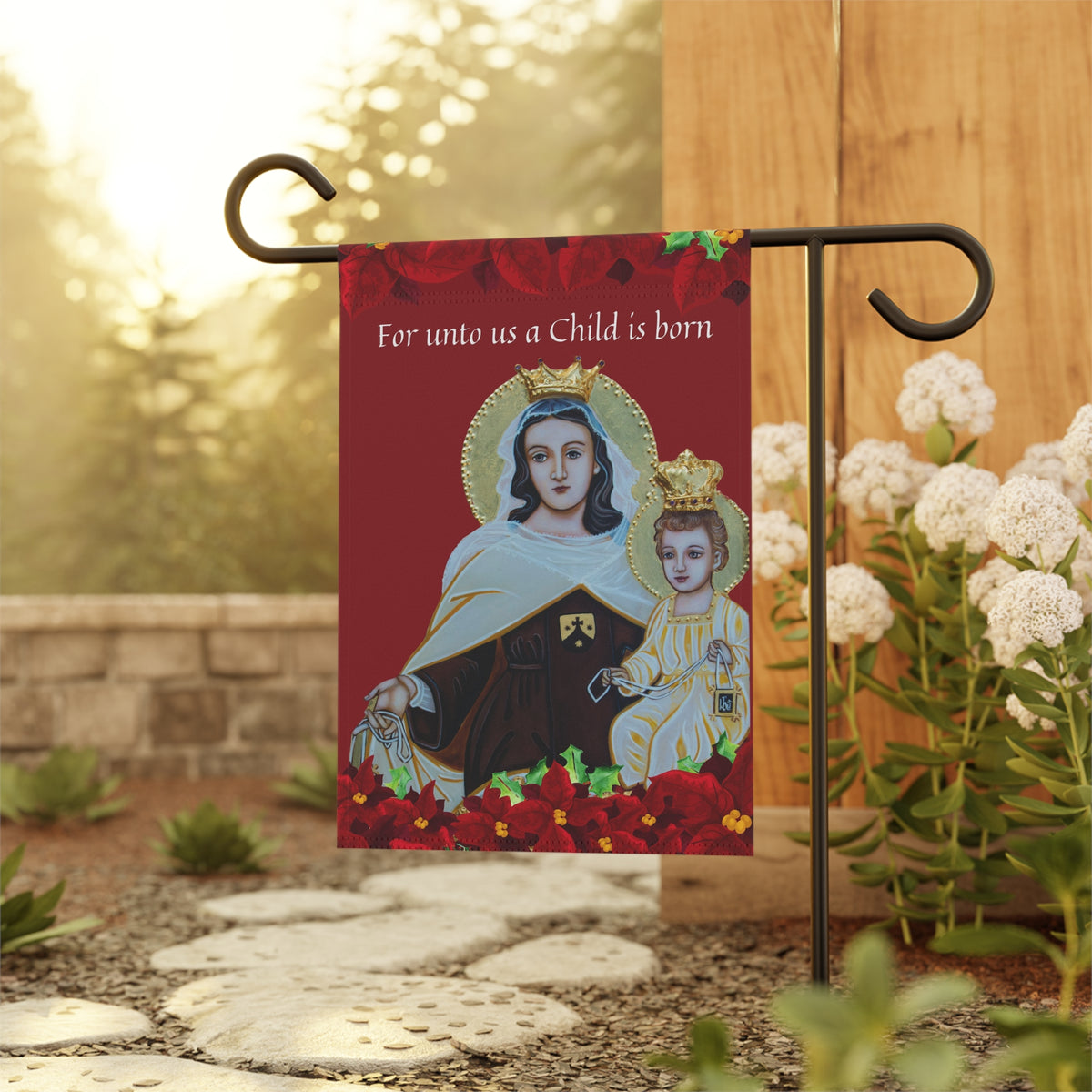 For Unto Us A Child - Christmas Garden Flag