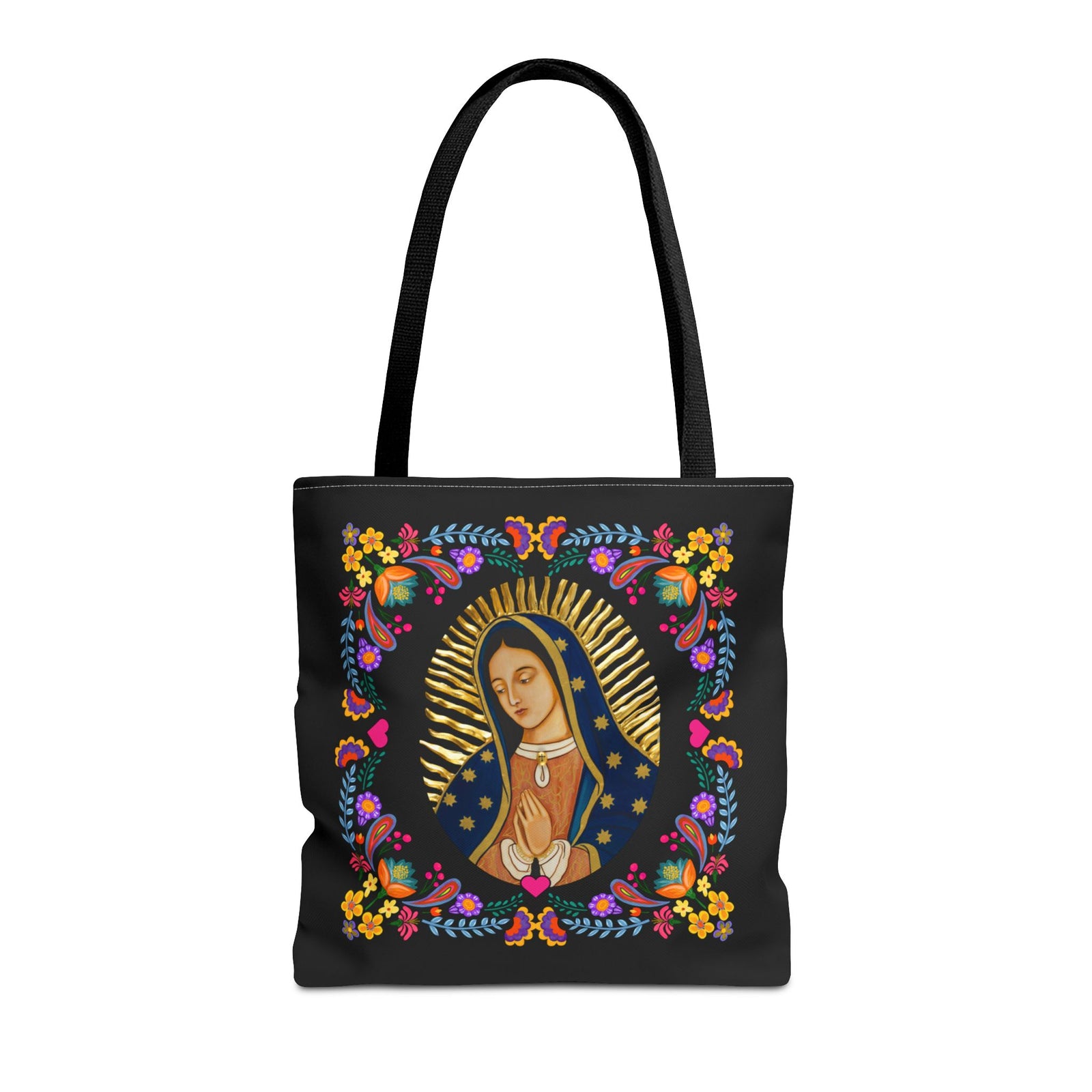 Our Lady of Guadalupe Floral Tote Bag