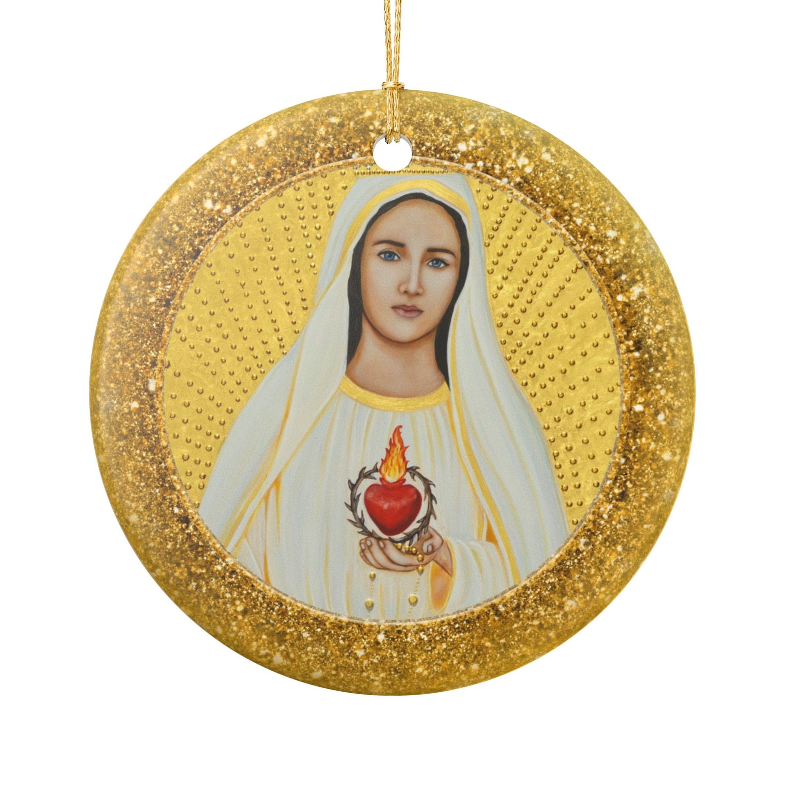 Our Lady of Fatima Ceramic Christmas Ornament