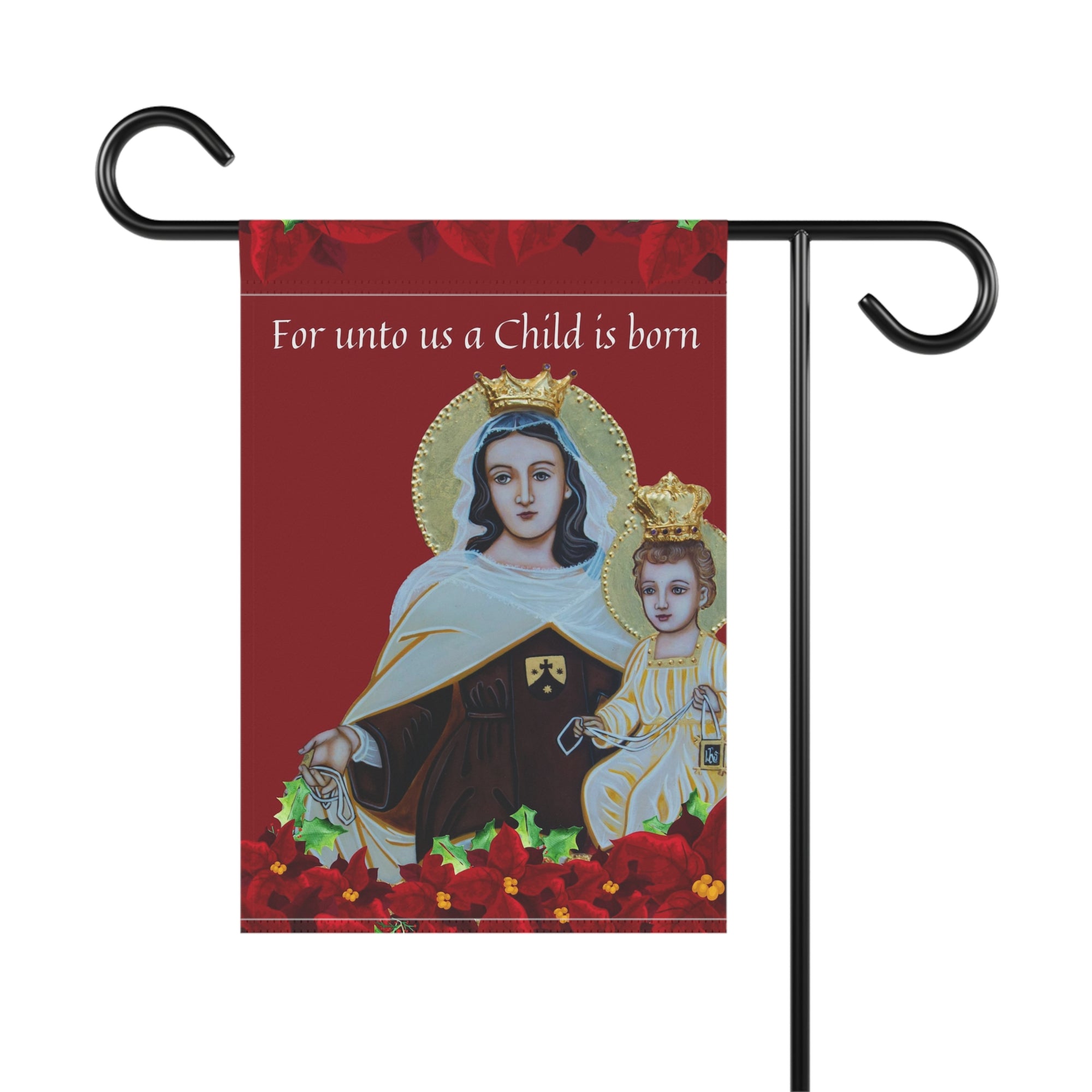 Christmas Garden Flag "For unto us a Child is born" 12x18