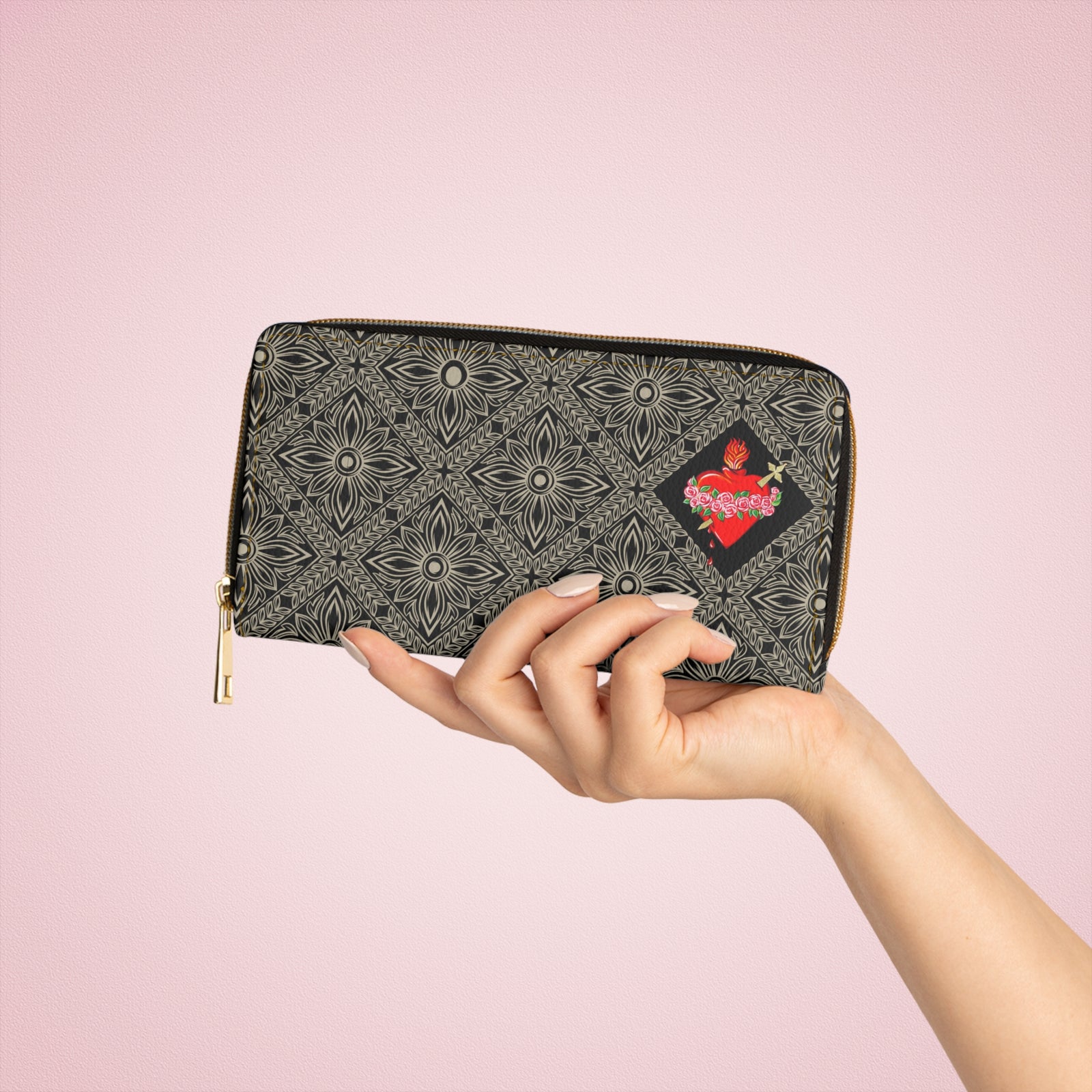 Immaculate Heart of Mary Zipper Wallet (Vegan Leather)
