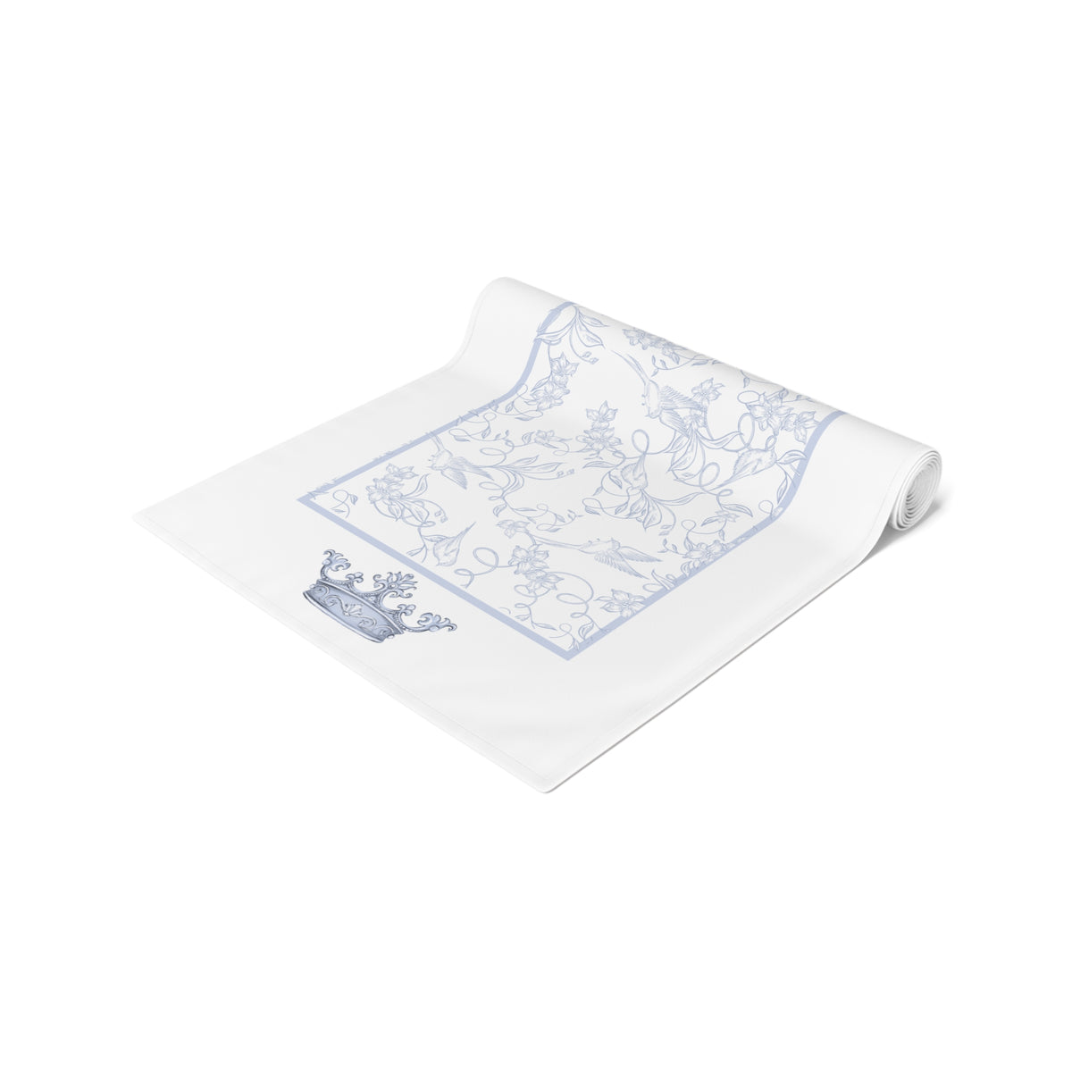 Ave Maria Blue Catholic Table Runner in Cotton Twill or Poly