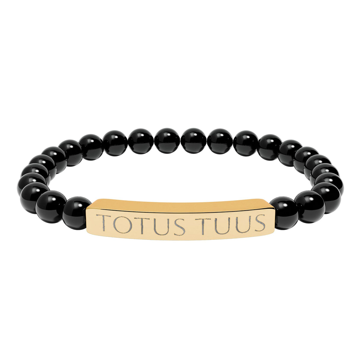 Totus Tuus Engraved Bracelet - Stainless or Gold with Natural Stone