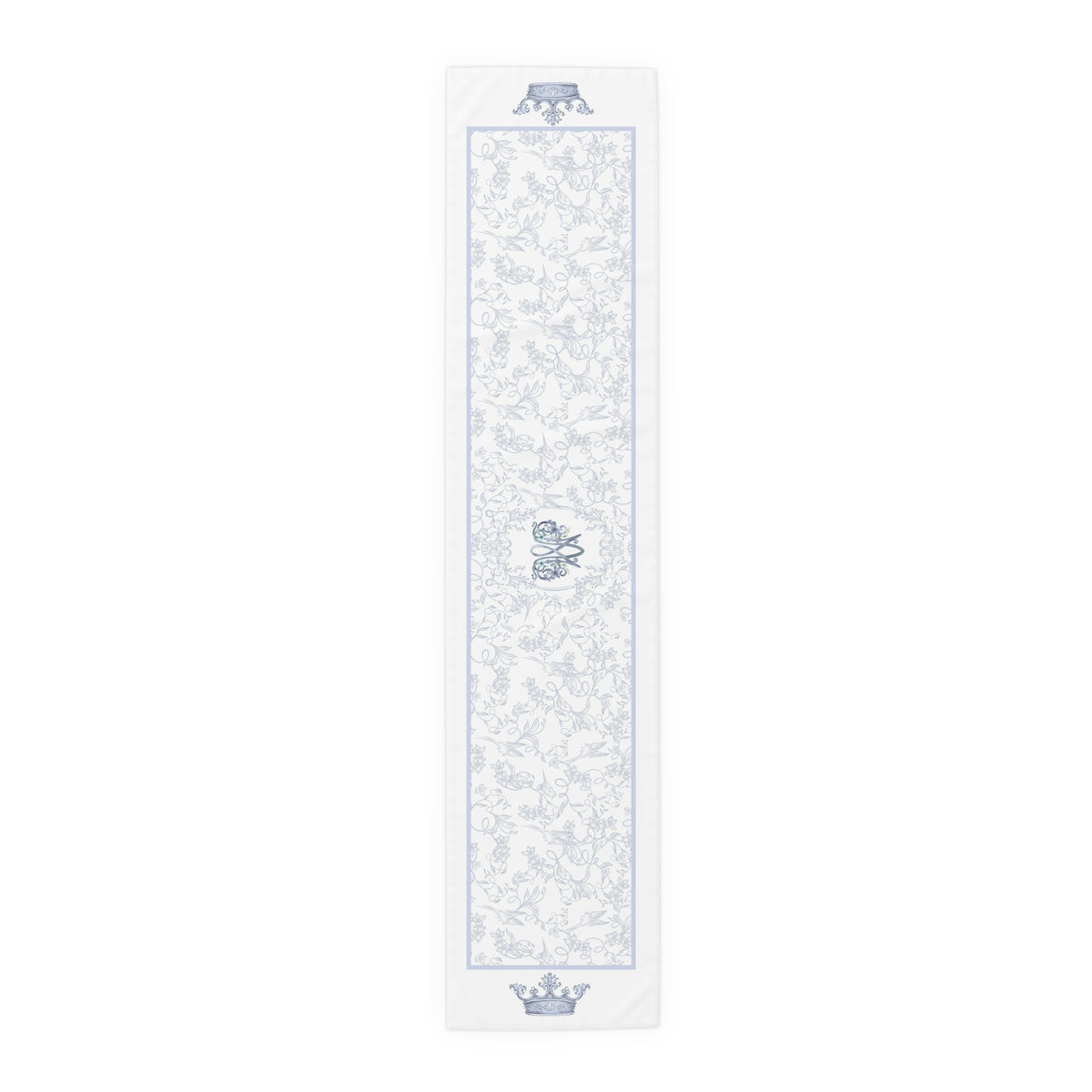 Ave Maria Blue Catholic Table Runner in Cotton Twill or Poly