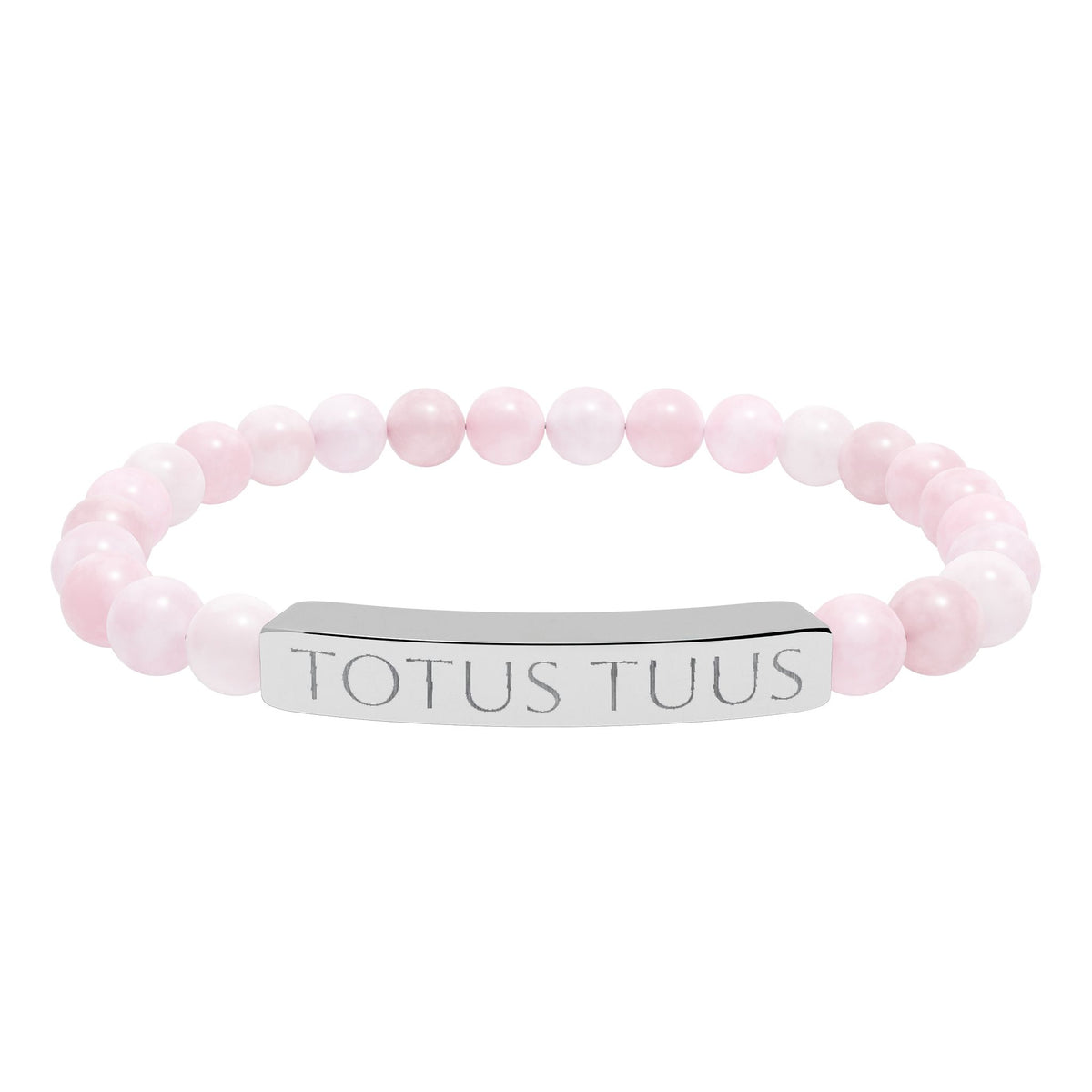 Totus Tuus Engraved Bracelet - Stainless or Gold with Natural Stone