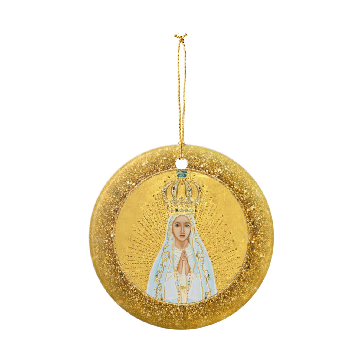 Our Lady of Fatima Ceramic Christmas Ornament