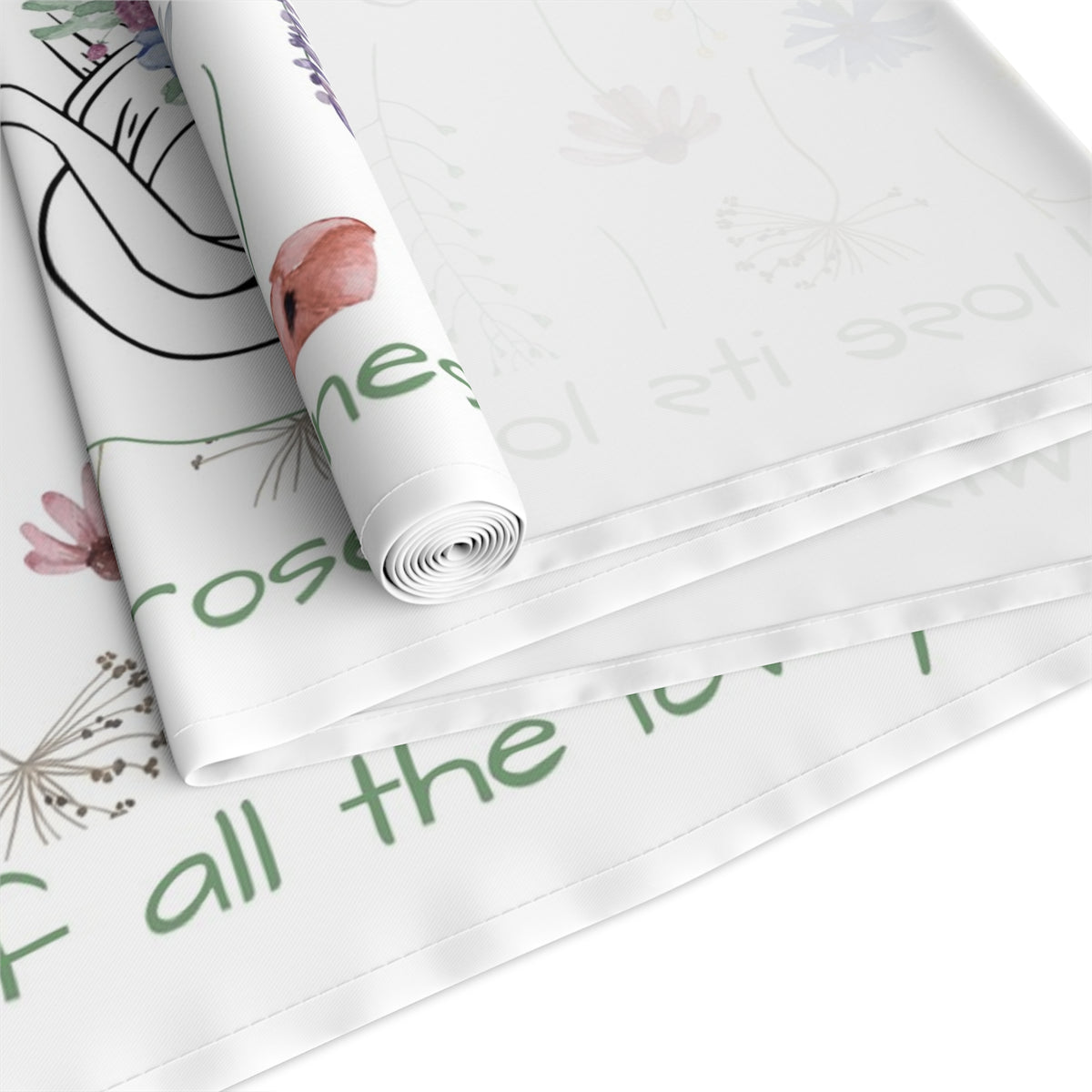 St. Therese Floral Table Runner in Cotton Twill or Poly