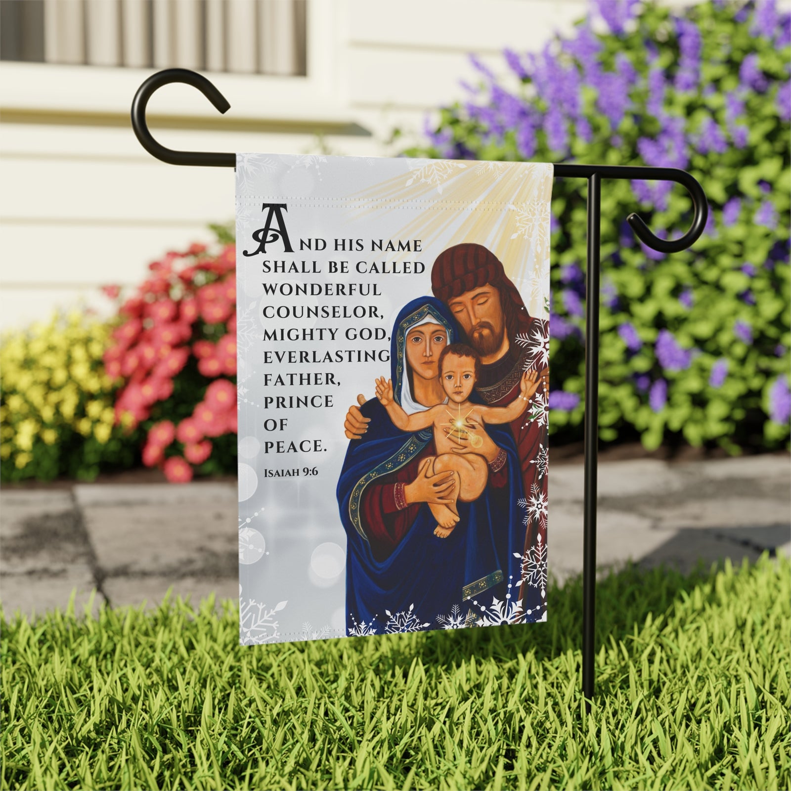 Christmas Garden Flag "And His Name Shall Be Called " 12x18