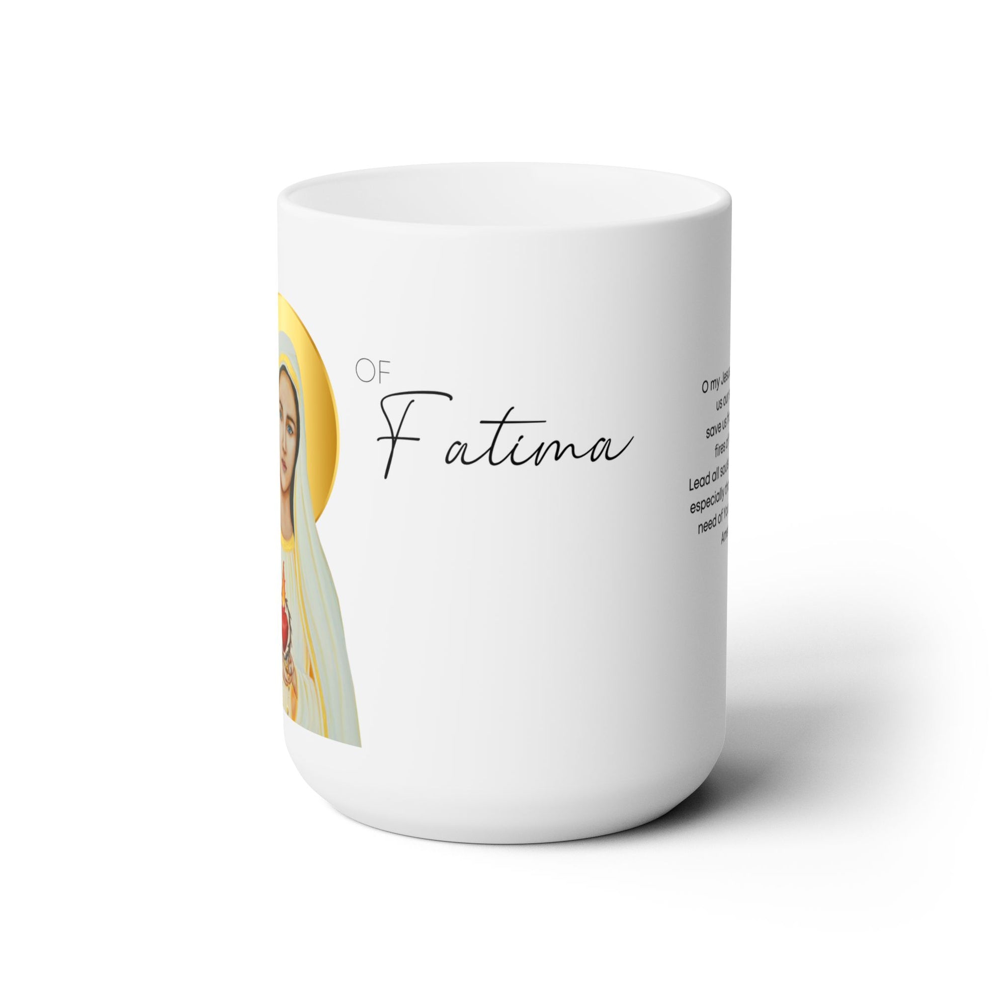 Our Lady of Fatima Prayer Mug 15oz