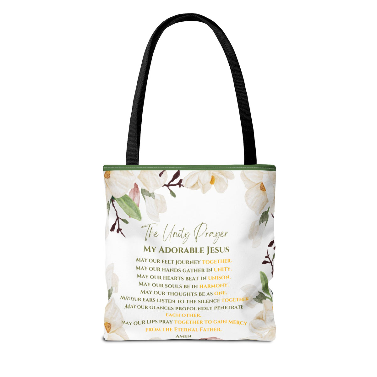 Flame of Love Tote Bag (Green Floral) 13x13