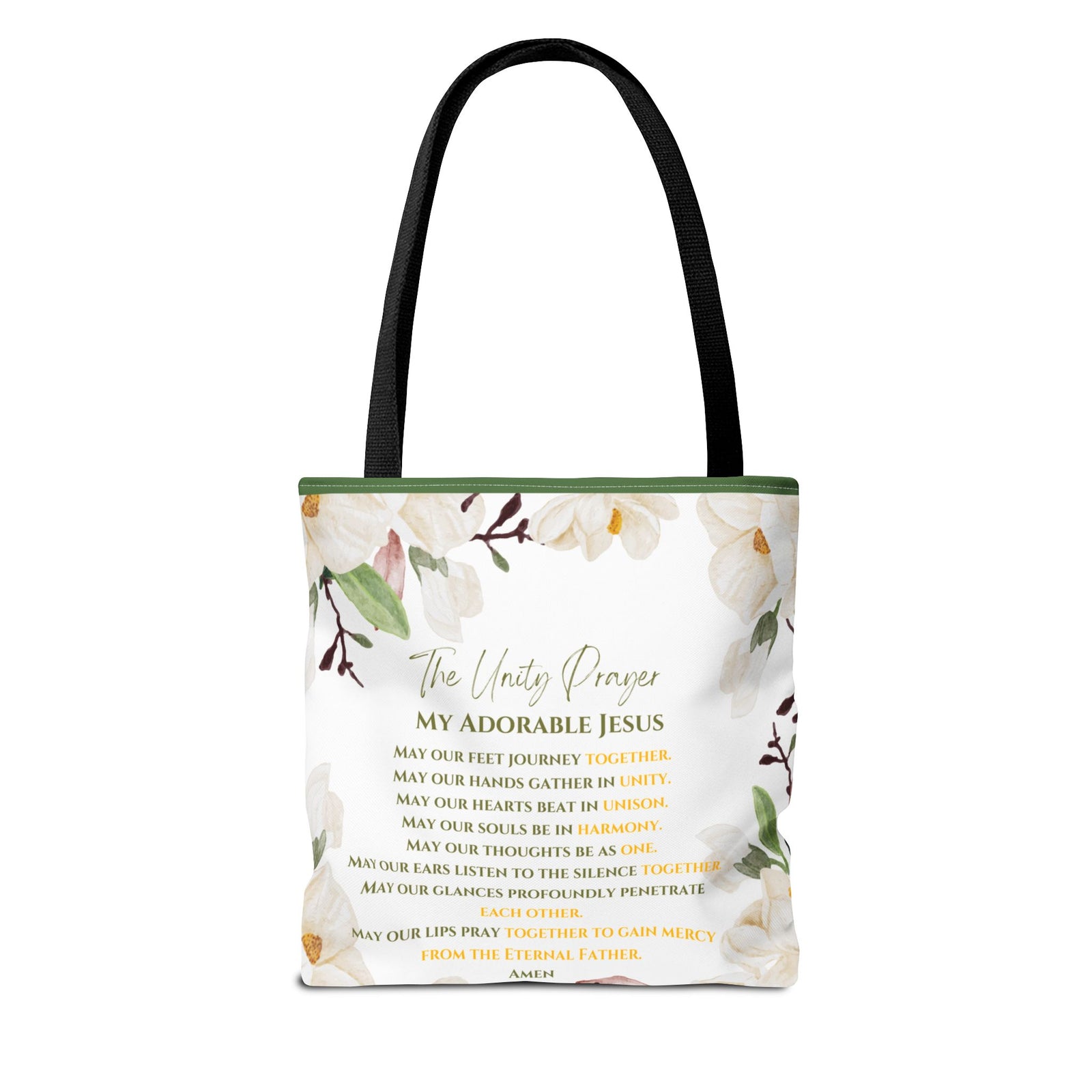 Flame of Love Tote Bag (Green Floral) 13x13