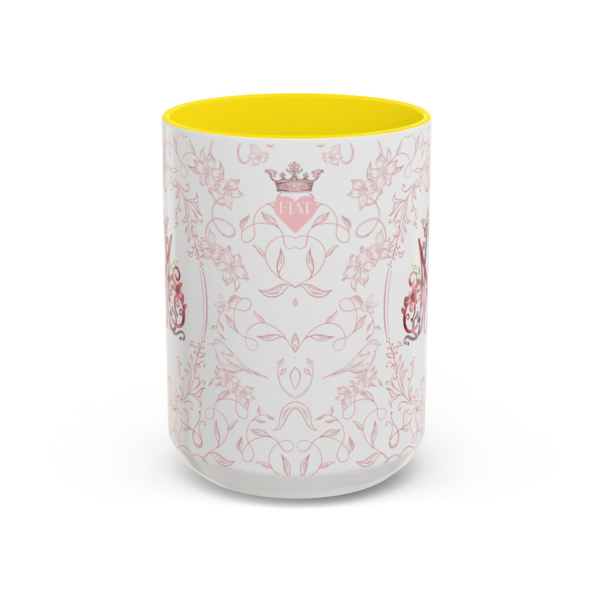 Ave Maria Pink Floral Prayer Coffee Mug