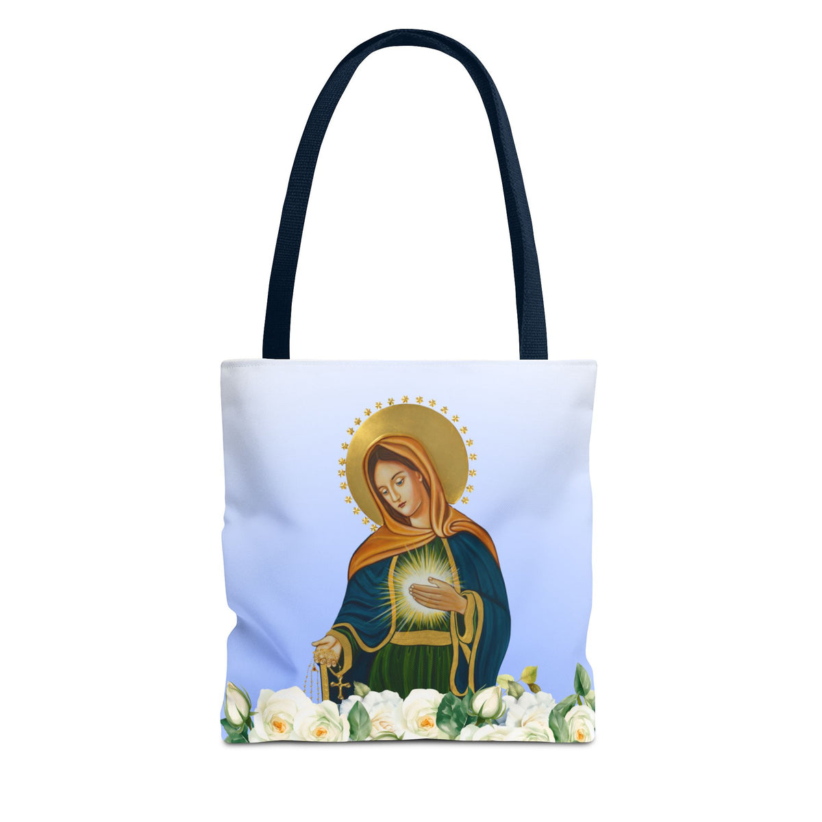 Flame of Love Tote Bag - Blue Floral