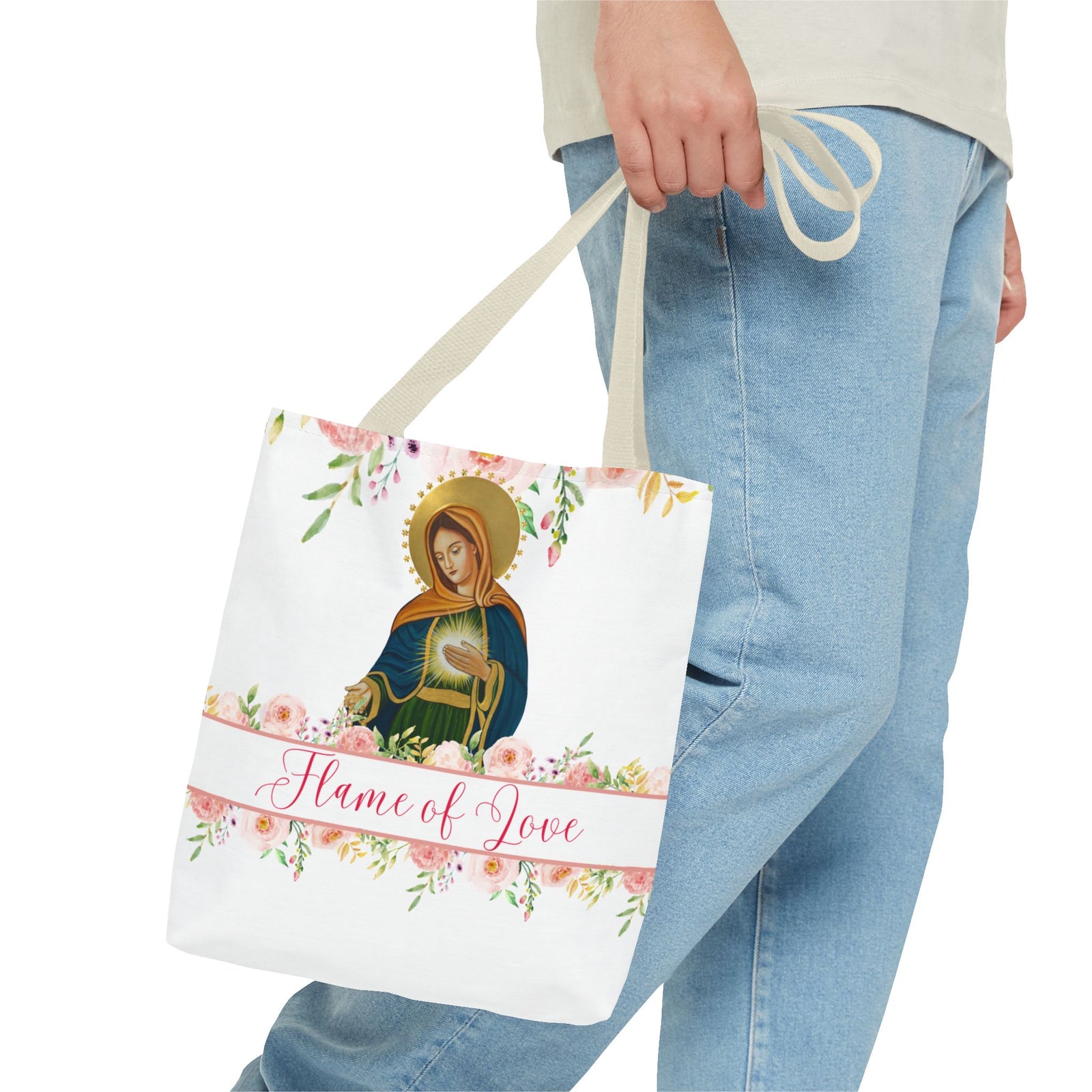 Flame of Love Tote Bag - Pink Floral