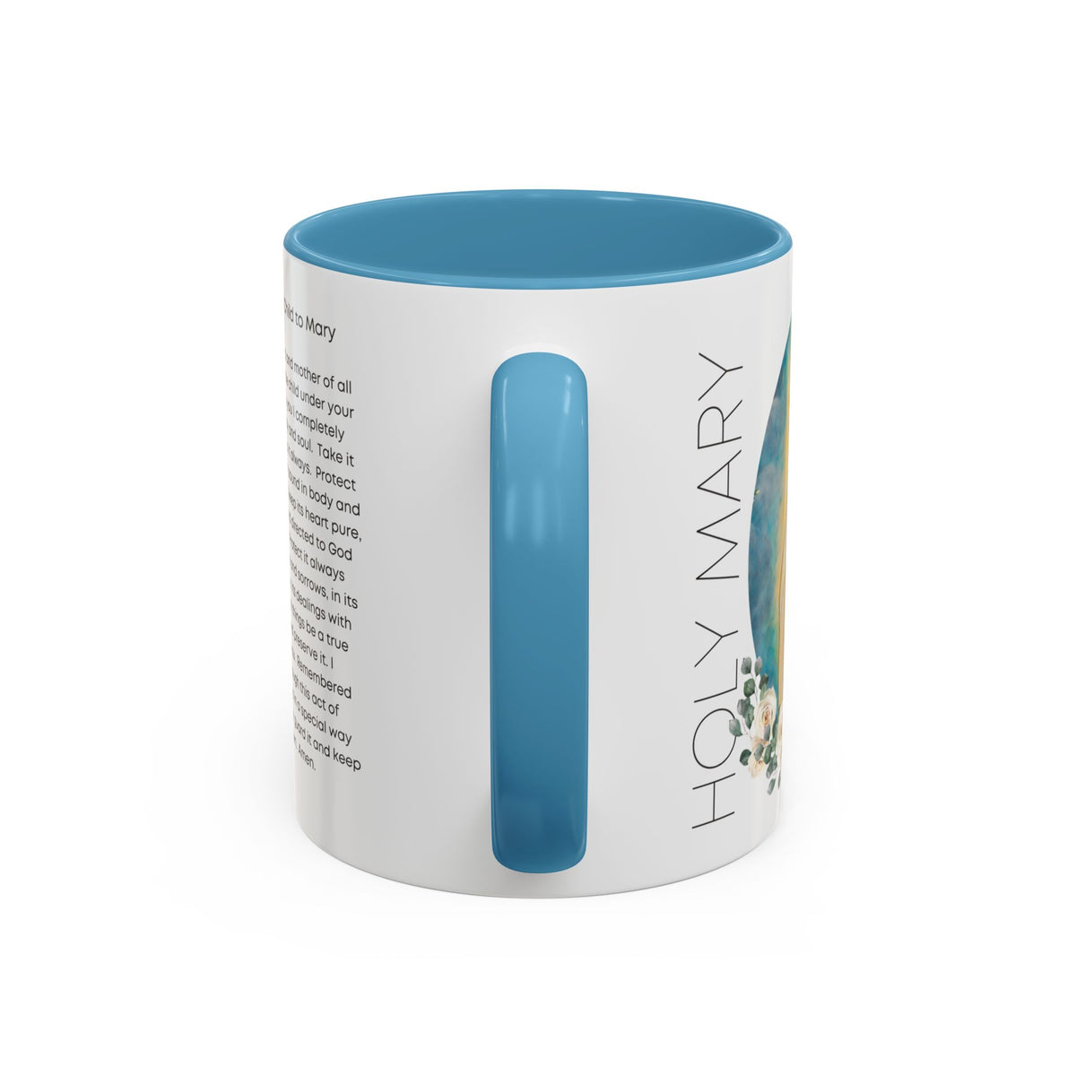 Mother of God Prayer Coffee Mug — Consecration to Mary Accent Mug (11/15oz)