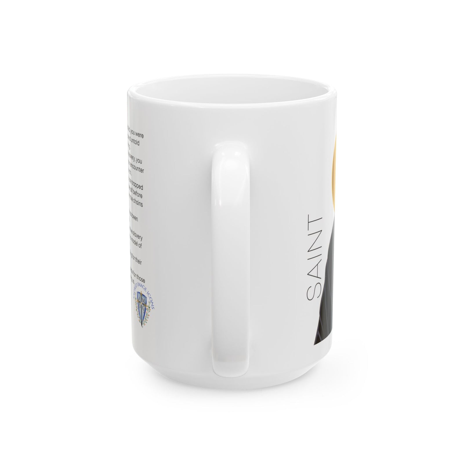 Saint Bakhita Ceramic Mug — Devotional Coffee Cup (15oz)