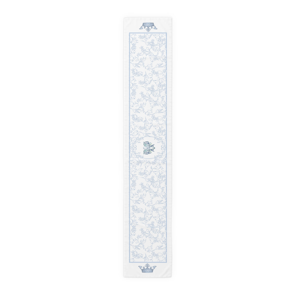 Ave Maria Blue Catholic Table Runner in Cotton Twill or Poly