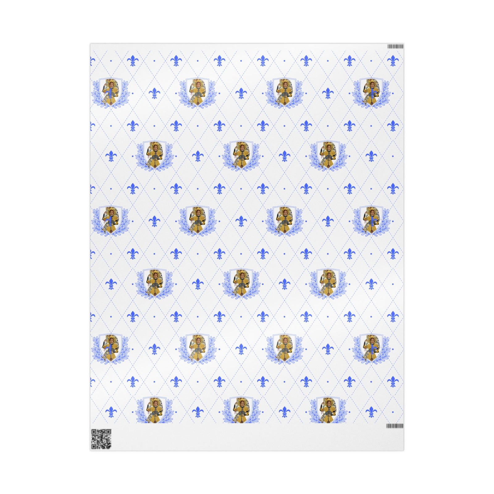 Gift Wrapping Paper - Saint Joan of Arc Blue - Roll
