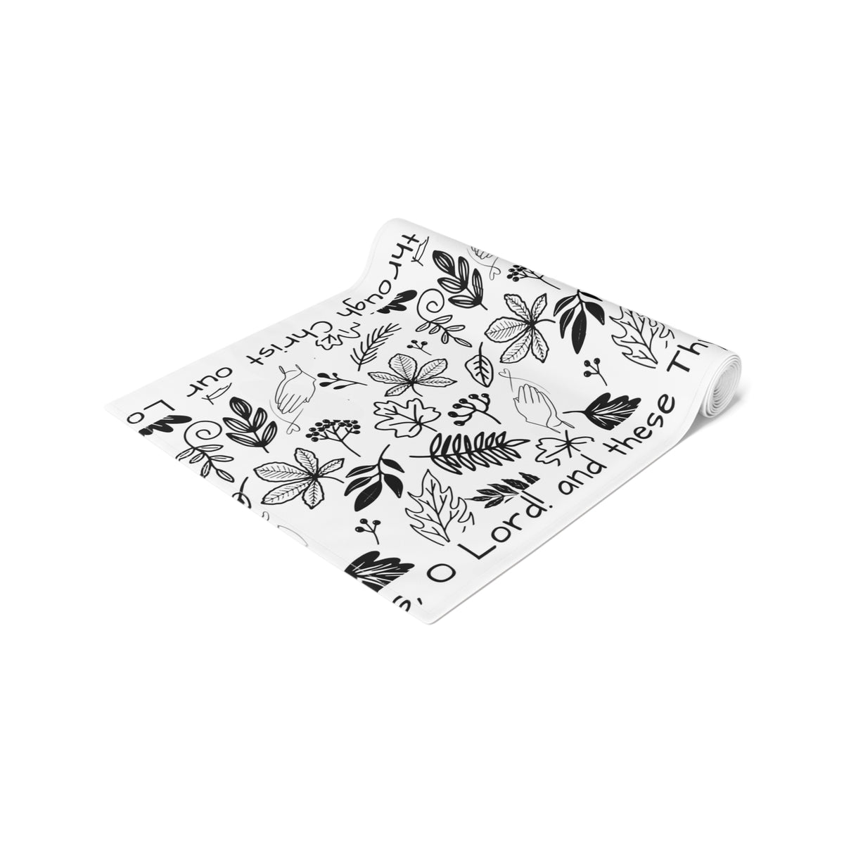 Bless Us O Lord and These Thy Gifts - Table Runner in Cotton or Poly