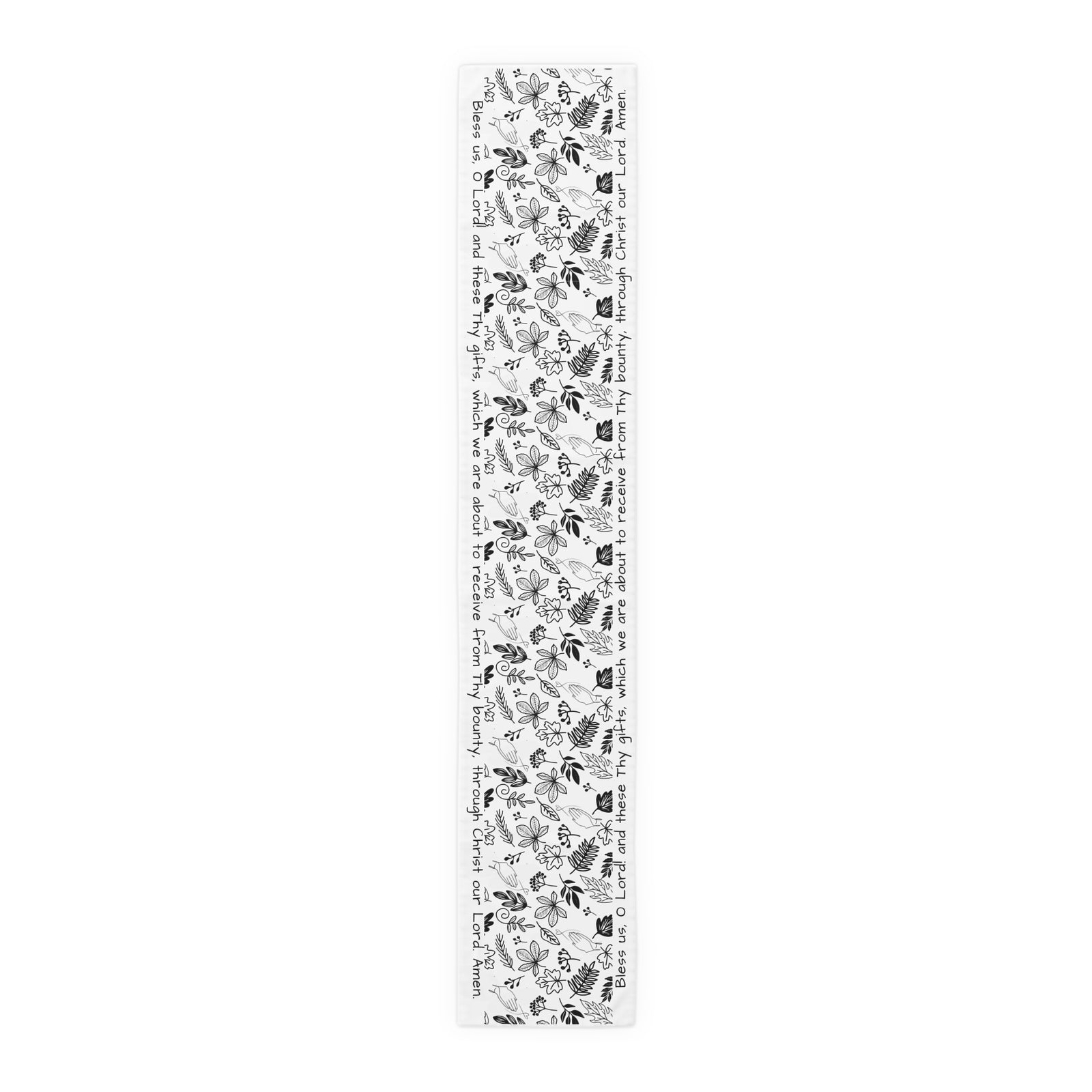 Bless Us O Lord and These Thy Gifts - Table Runner in Cotton or Poly