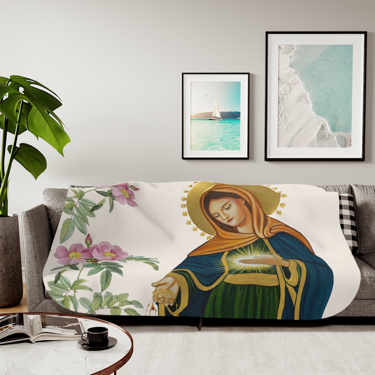 Flame of Love Sherpa Blanket