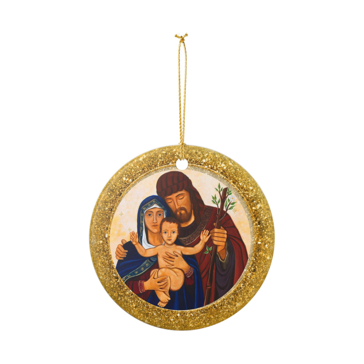 Holy Family Christmas Ornament Ceramic