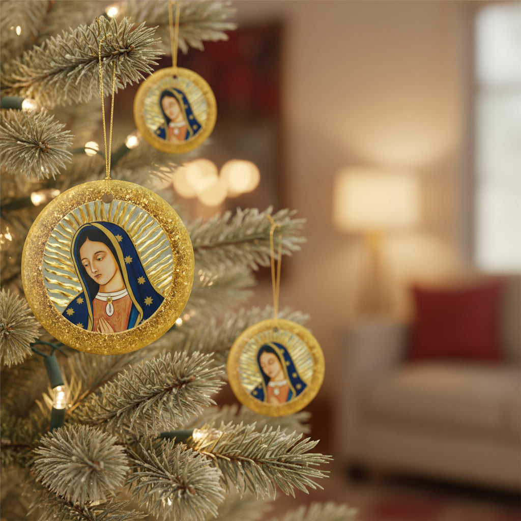 Our lady of Guadalupe Ceramic Christmas Ornament