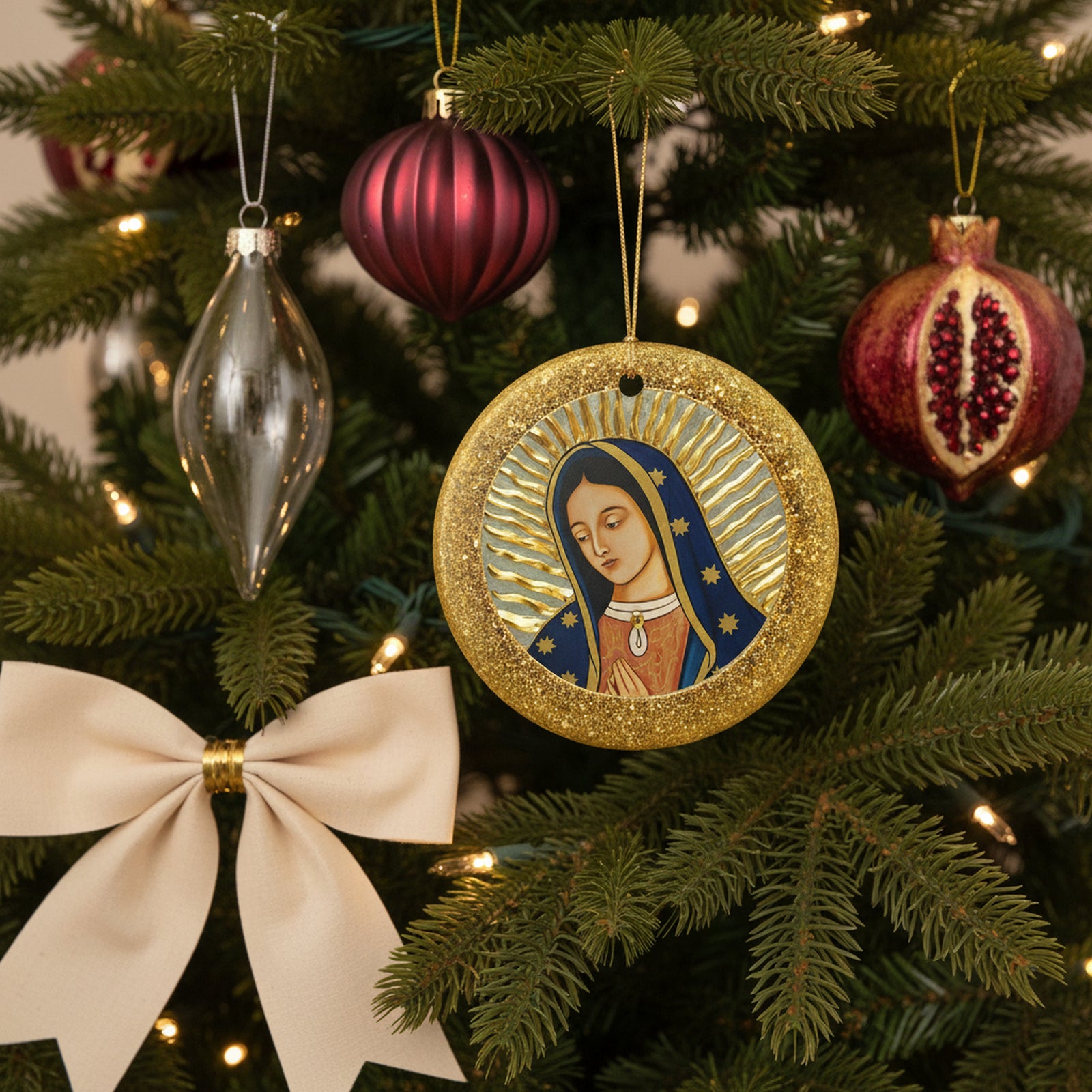 Our lady of Guadalupe Ceramic Christmas Ornament
