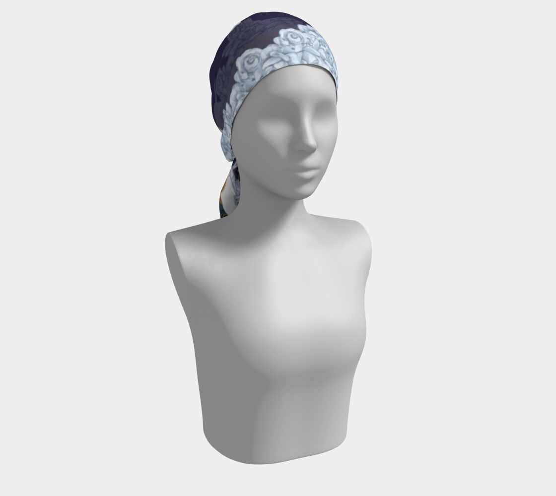 Flame of Love Blue Silk Scarf