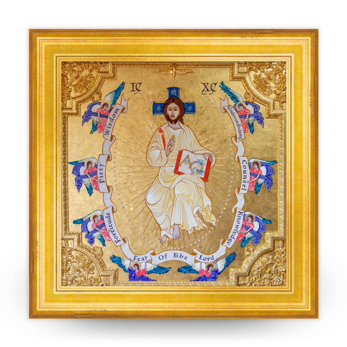 Jesus with the Gifts of the Holy Spirit Framed Metallic Print - Limited Edition