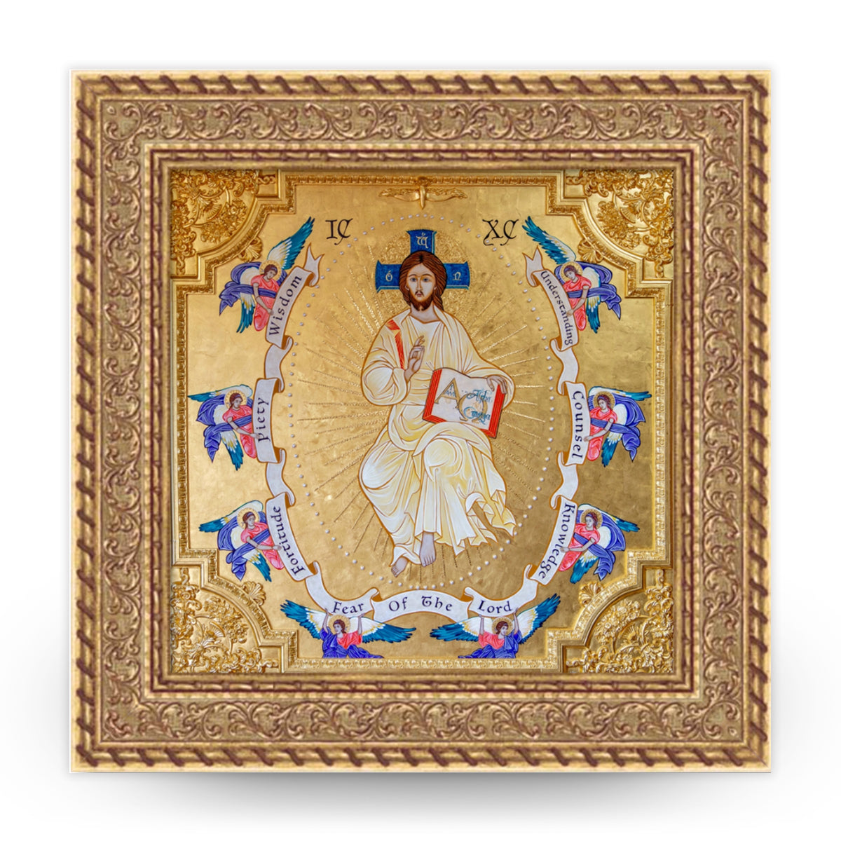 Jesus with the Gifts of the Holy Spirit Framed Metallic Print - Limited Edition