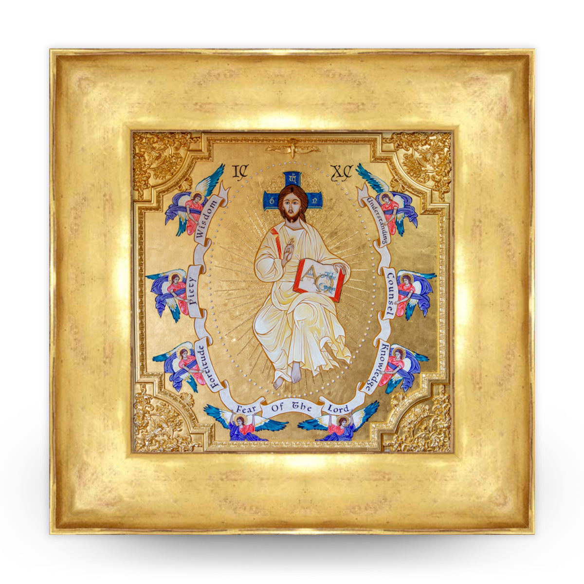 Jesus with the Gifts of the Holy Spirit Framed Metallic Print - Limited Edition